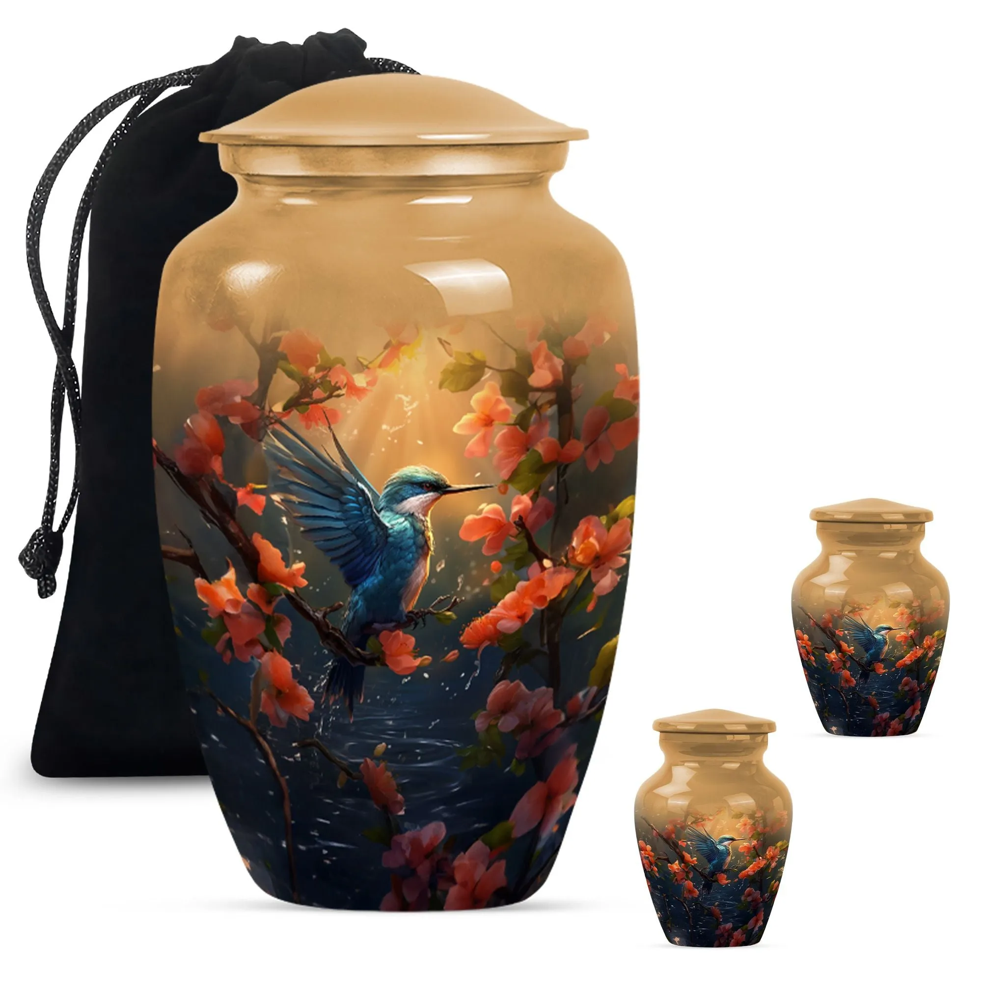 Eternity Flight: Humming Bird Memorial Urn For Adult Human Ashes
