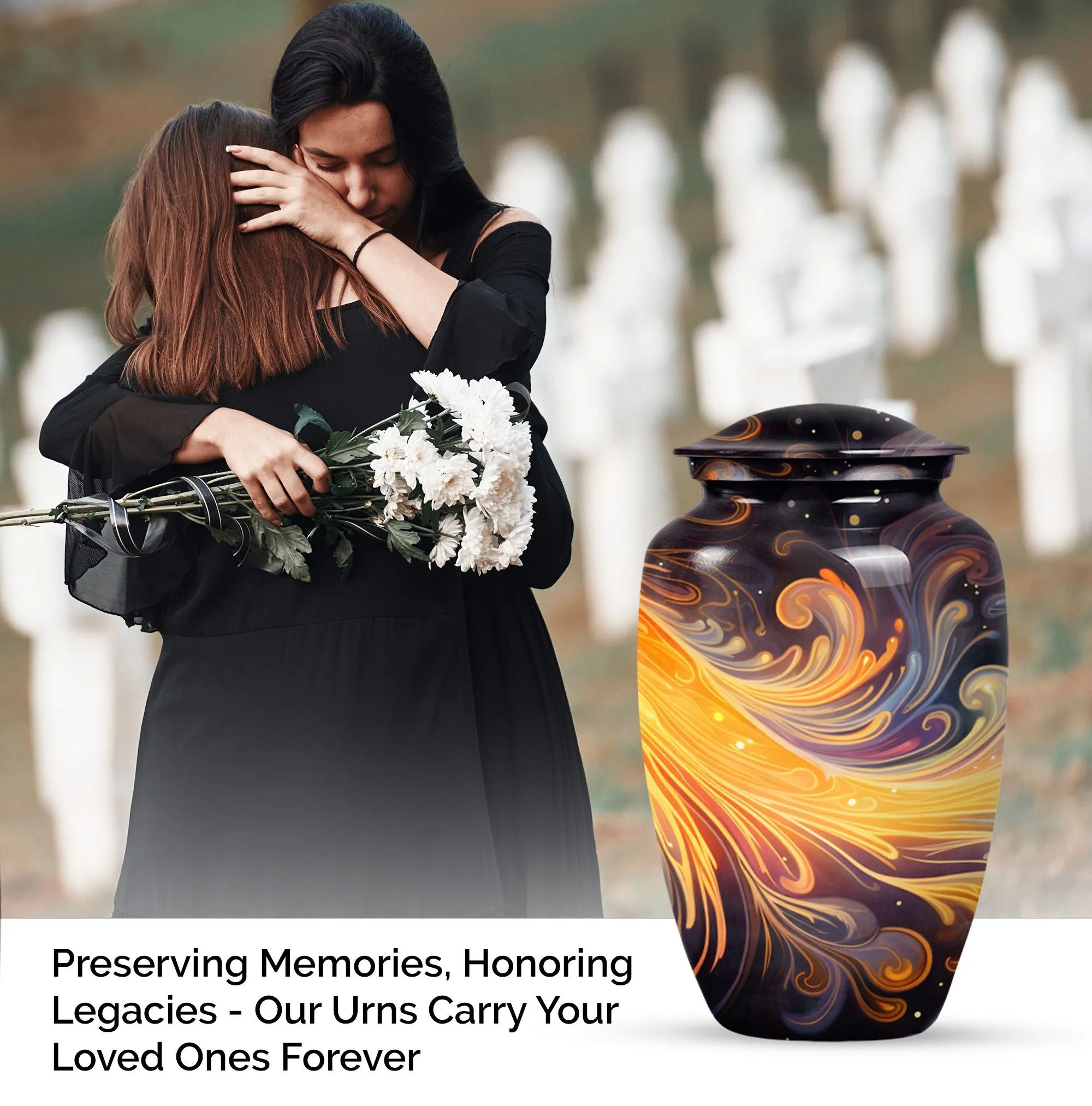 Eternity Keeper: The Abstract Memorial Large Urn for Human Ashes