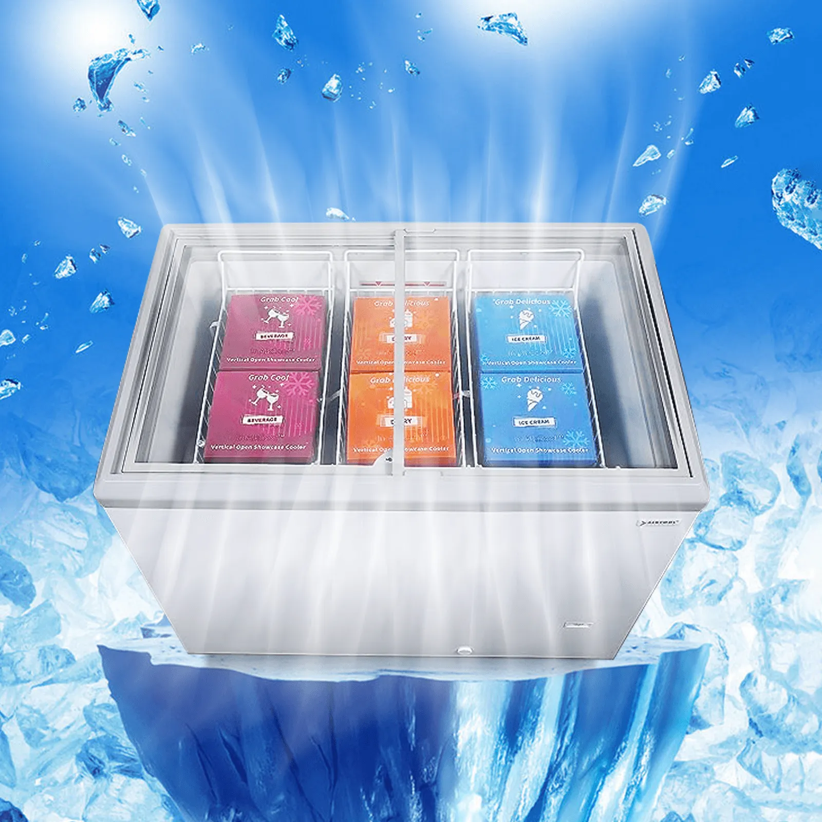 FDF12.4CF 41'' Width Horizontal Display Island Freezer - Nafcool™ Commercial Freezer Icecream, frozen food, Ice bag