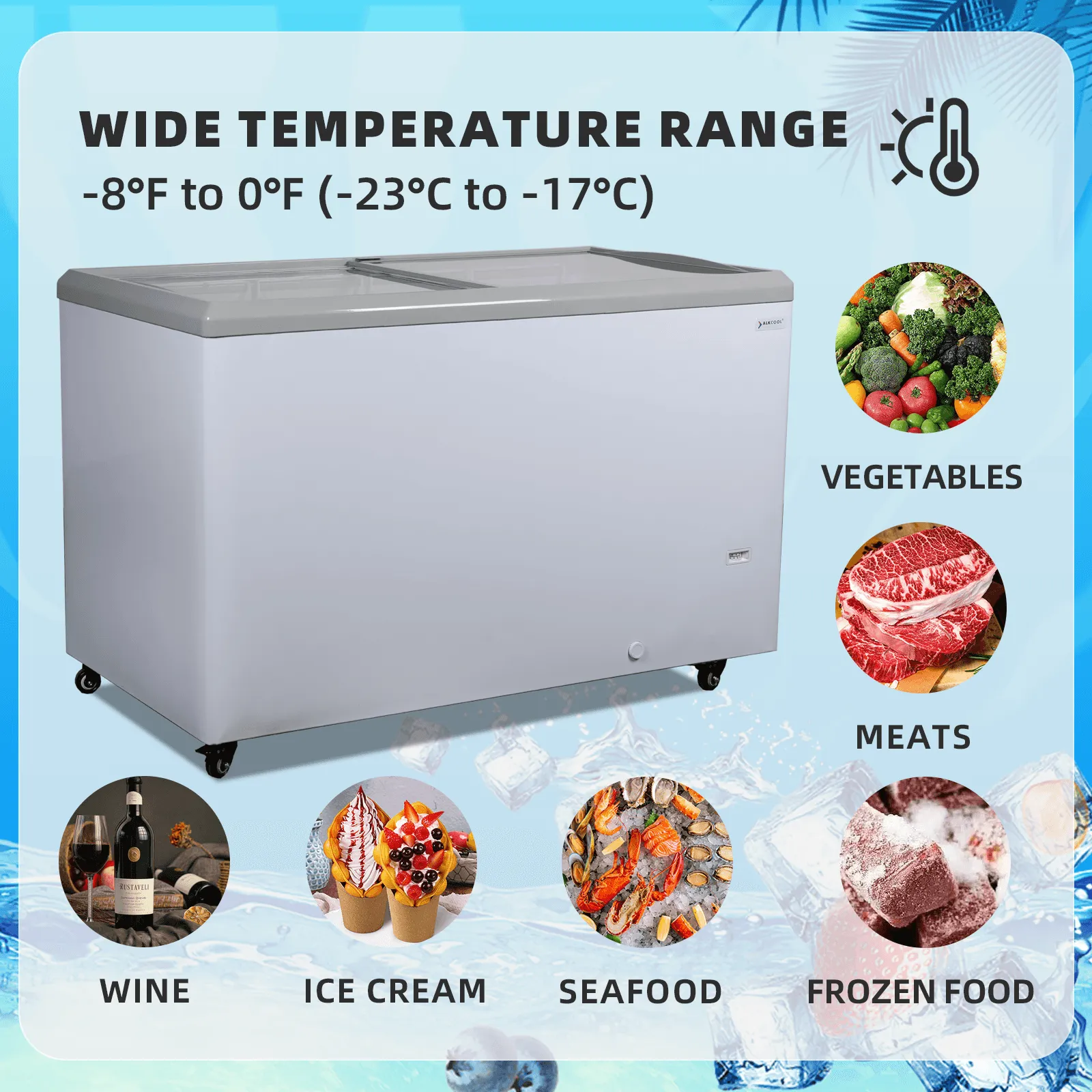FDF16CF 50'' Width Horizontal Display Island Freezer - Nafcool™ Commercial Freezer Icecream, frozen food, Ice bag