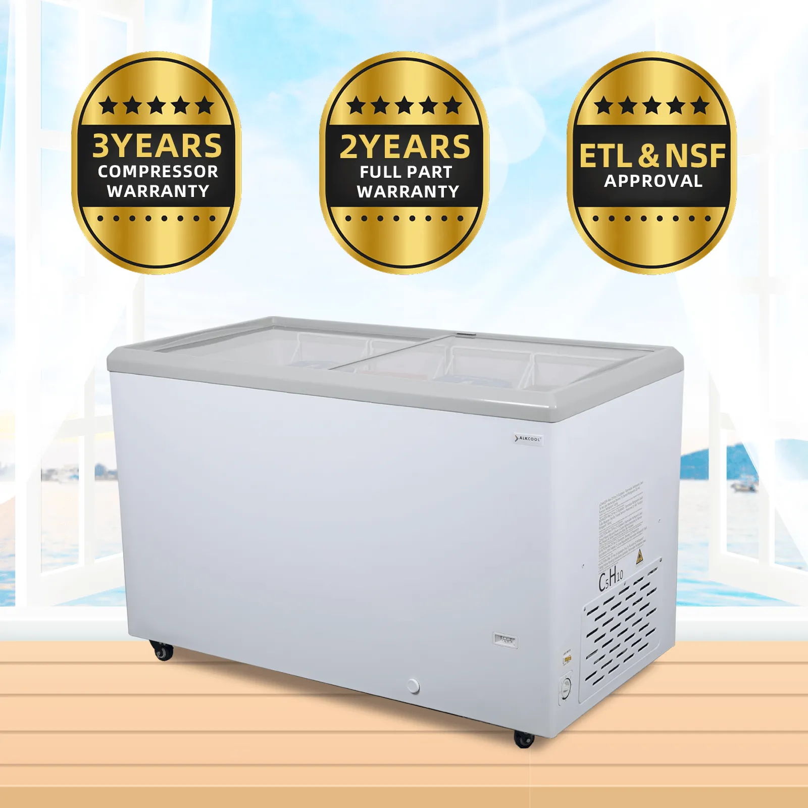 FDF16CF 50'' Width Horizontal Display Island Freezer - Nafcool™ Commercial Freezer Icecream, frozen food, Ice bag