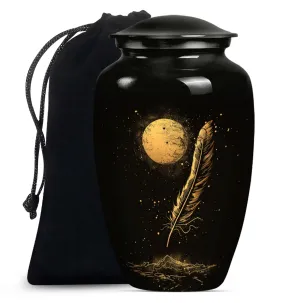Feathered Tribute: Purple Meadow Memorial Urn for Cherishing Mom