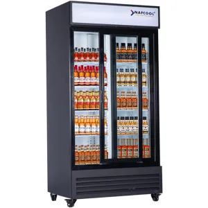 FINAL SALES SGDRX(S) 36'' Width Two section sliding glass door refrigerator ETL Approval
