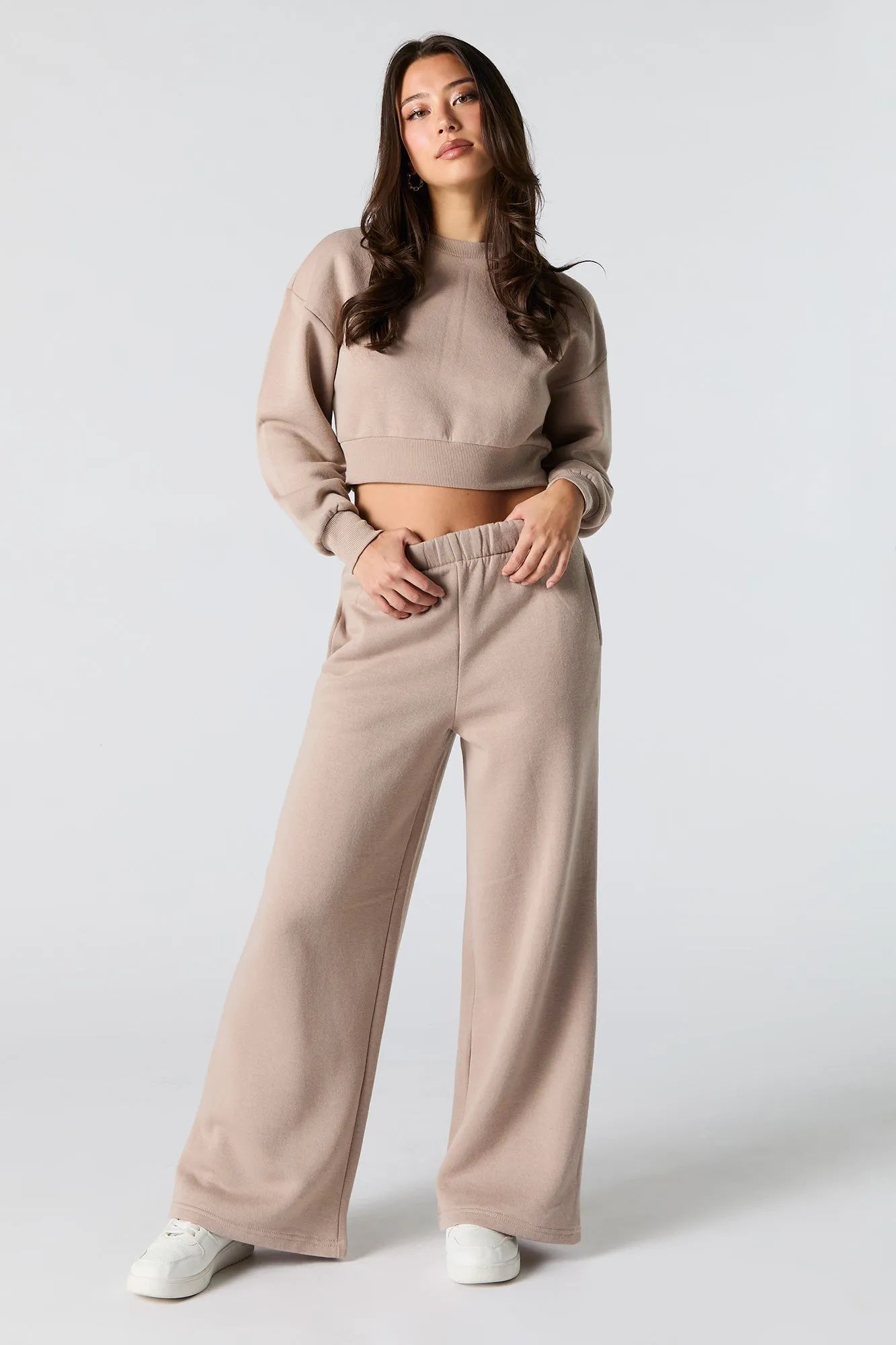 Fleece Cropped Sweatshirt