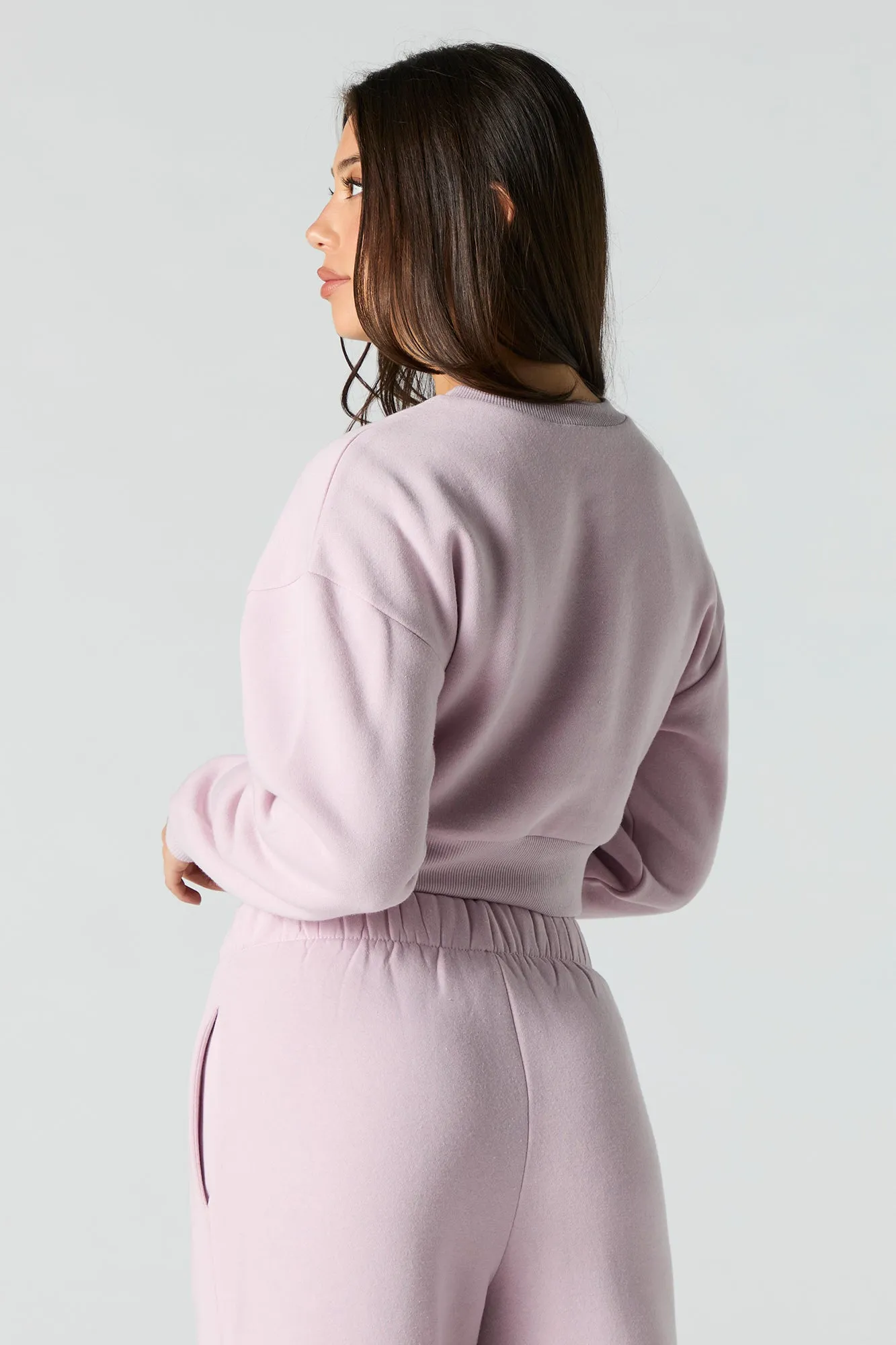 Fleece Cropped Sweatshirt
