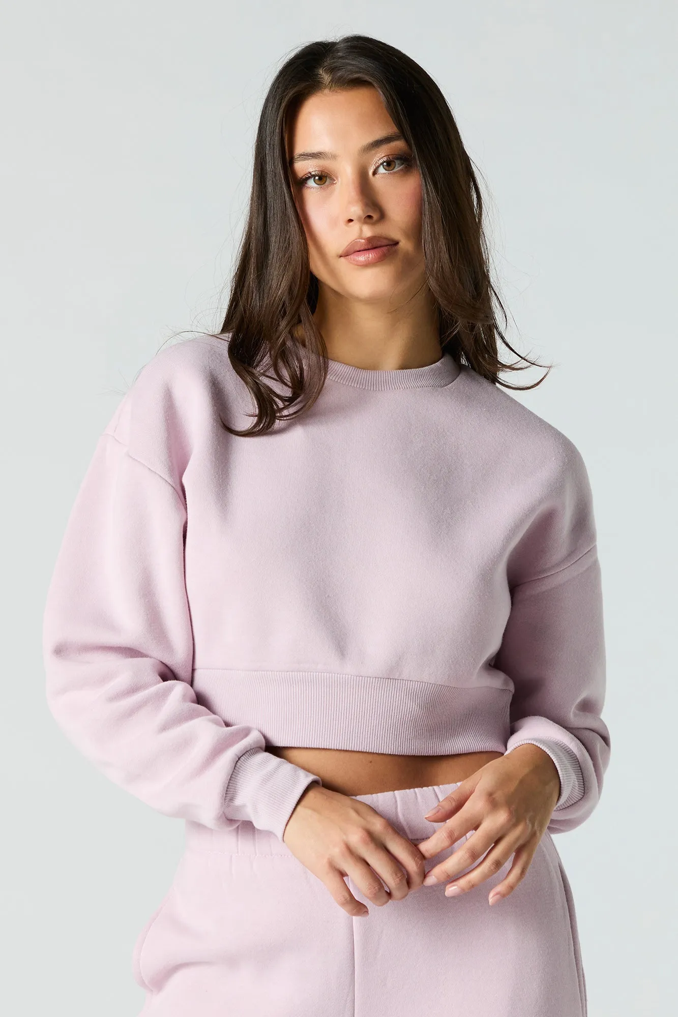 Fleece Cropped Sweatshirt