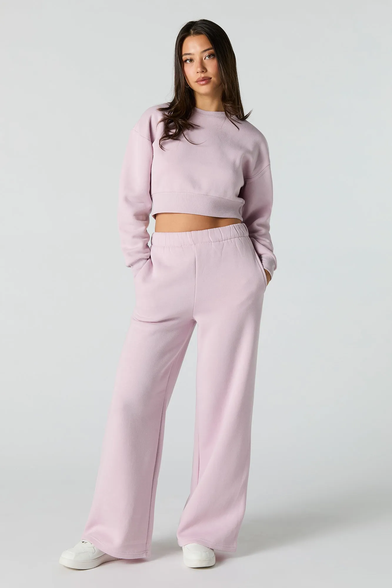 Fleece Cropped Sweatshirt