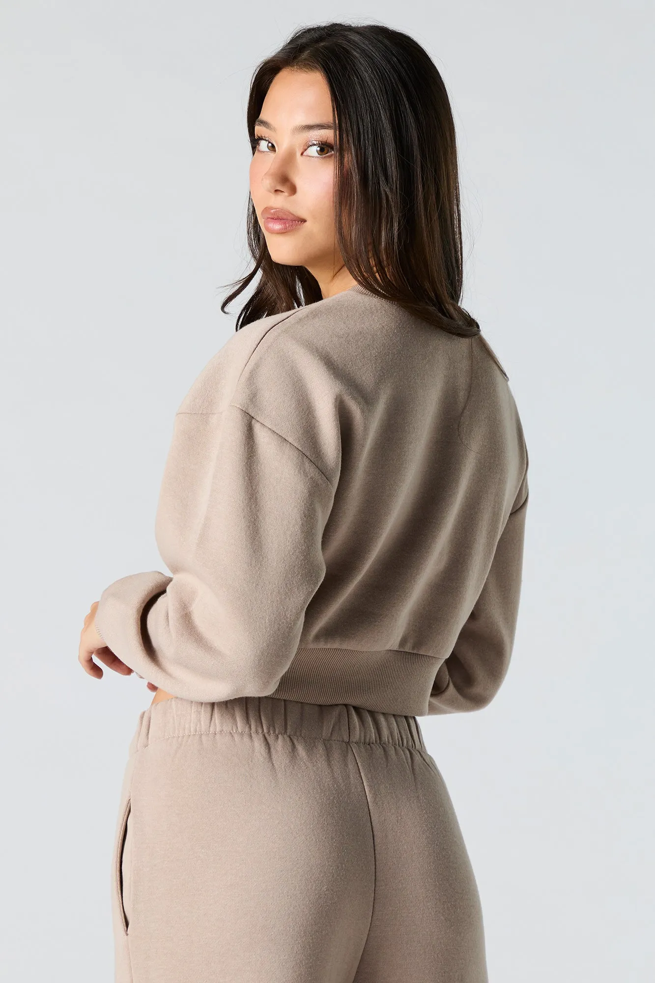 Fleece Cropped Sweatshirt