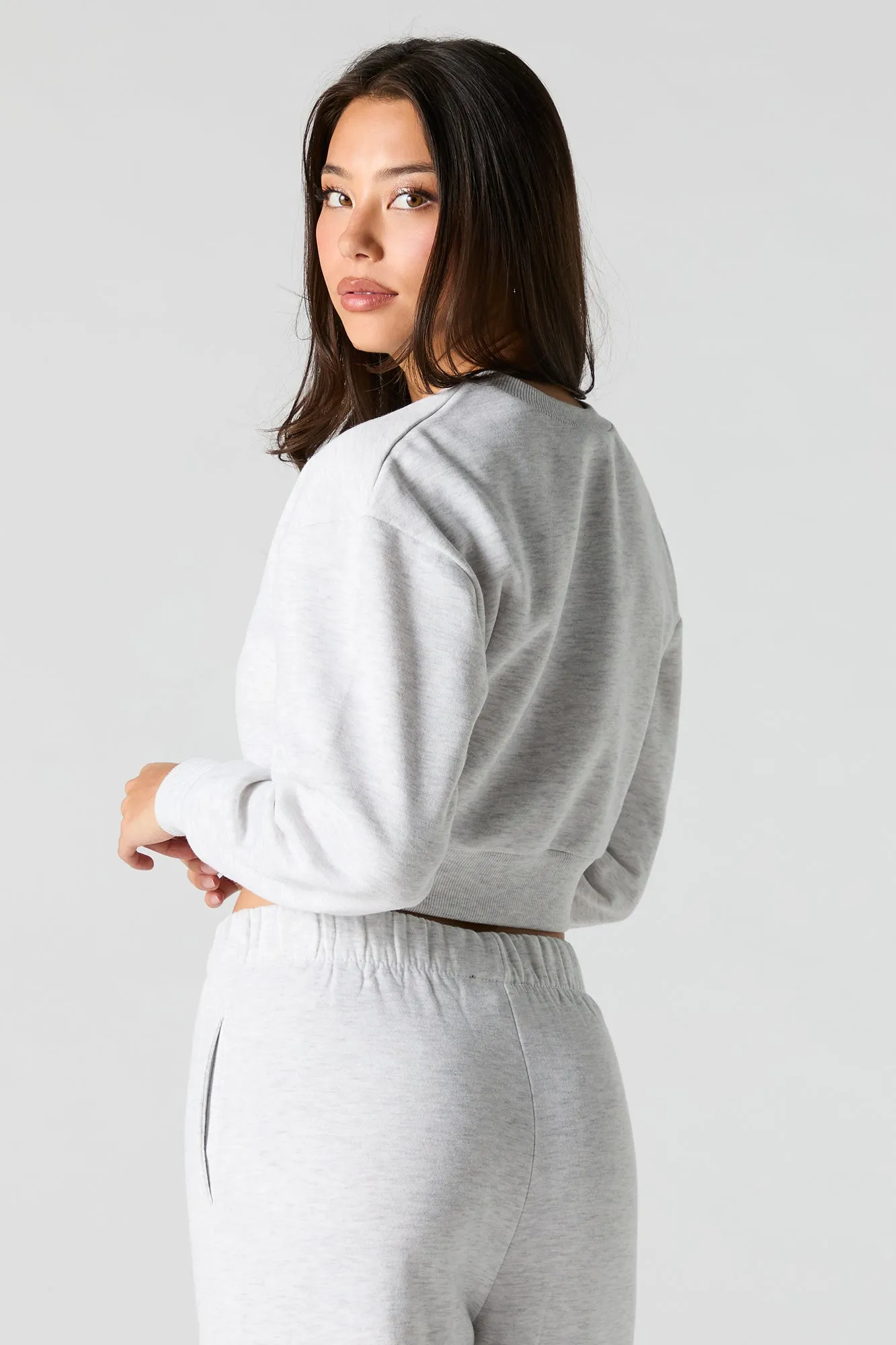 Fleece Cropped Sweatshirt