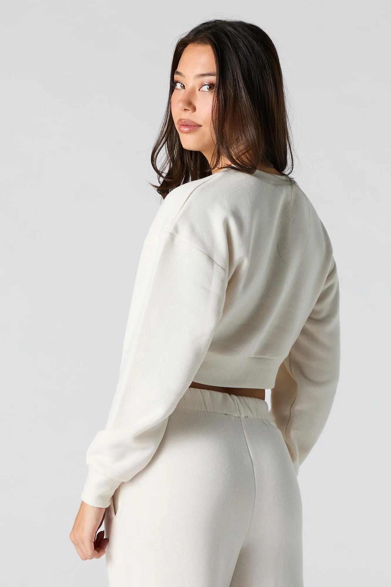 Fleece Cropped Sweatshirt