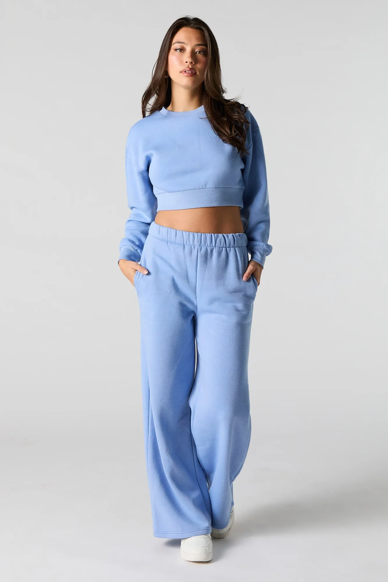 Fleece Cropped Sweatshirt