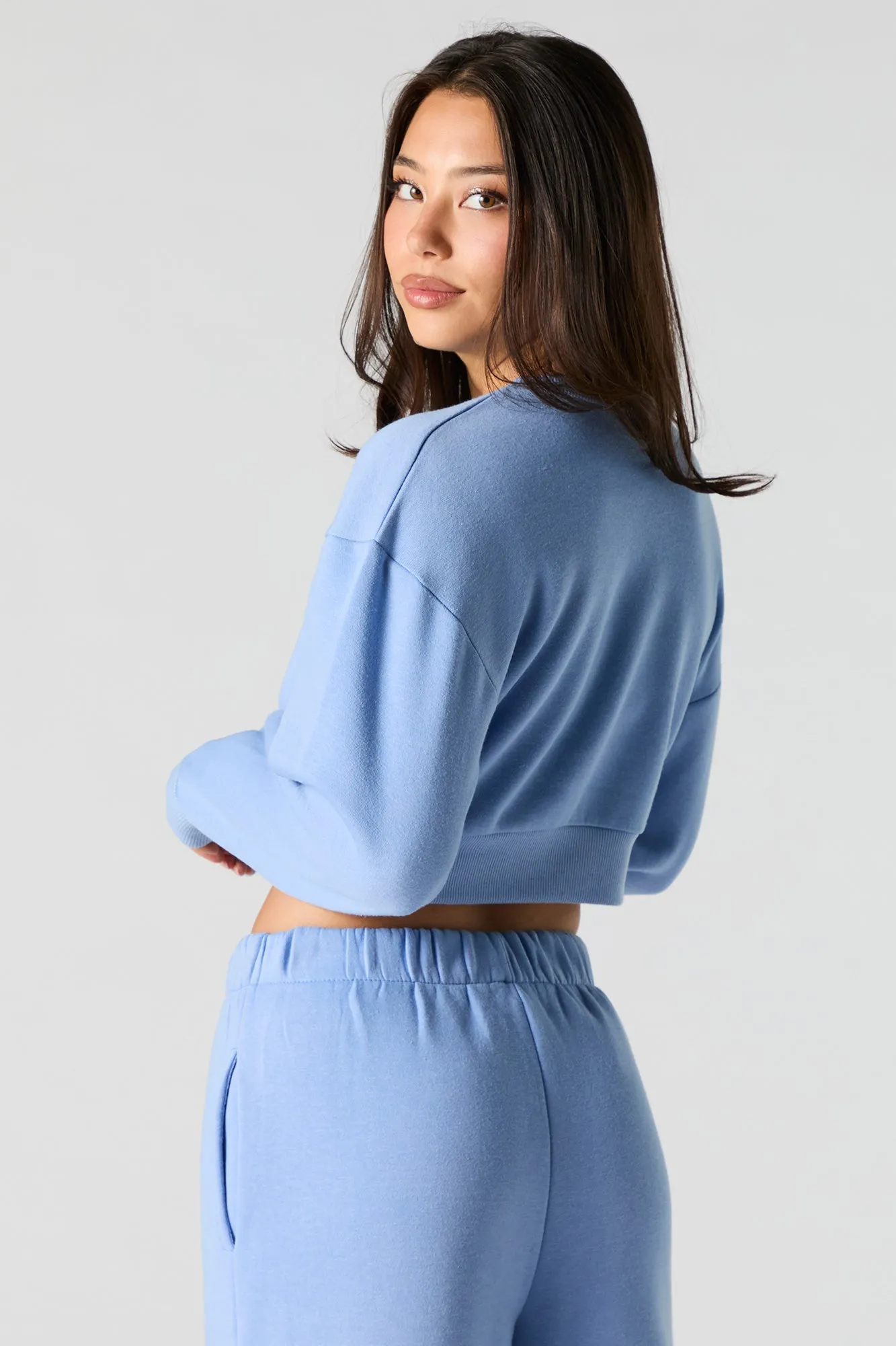 Fleece Cropped Sweatshirt