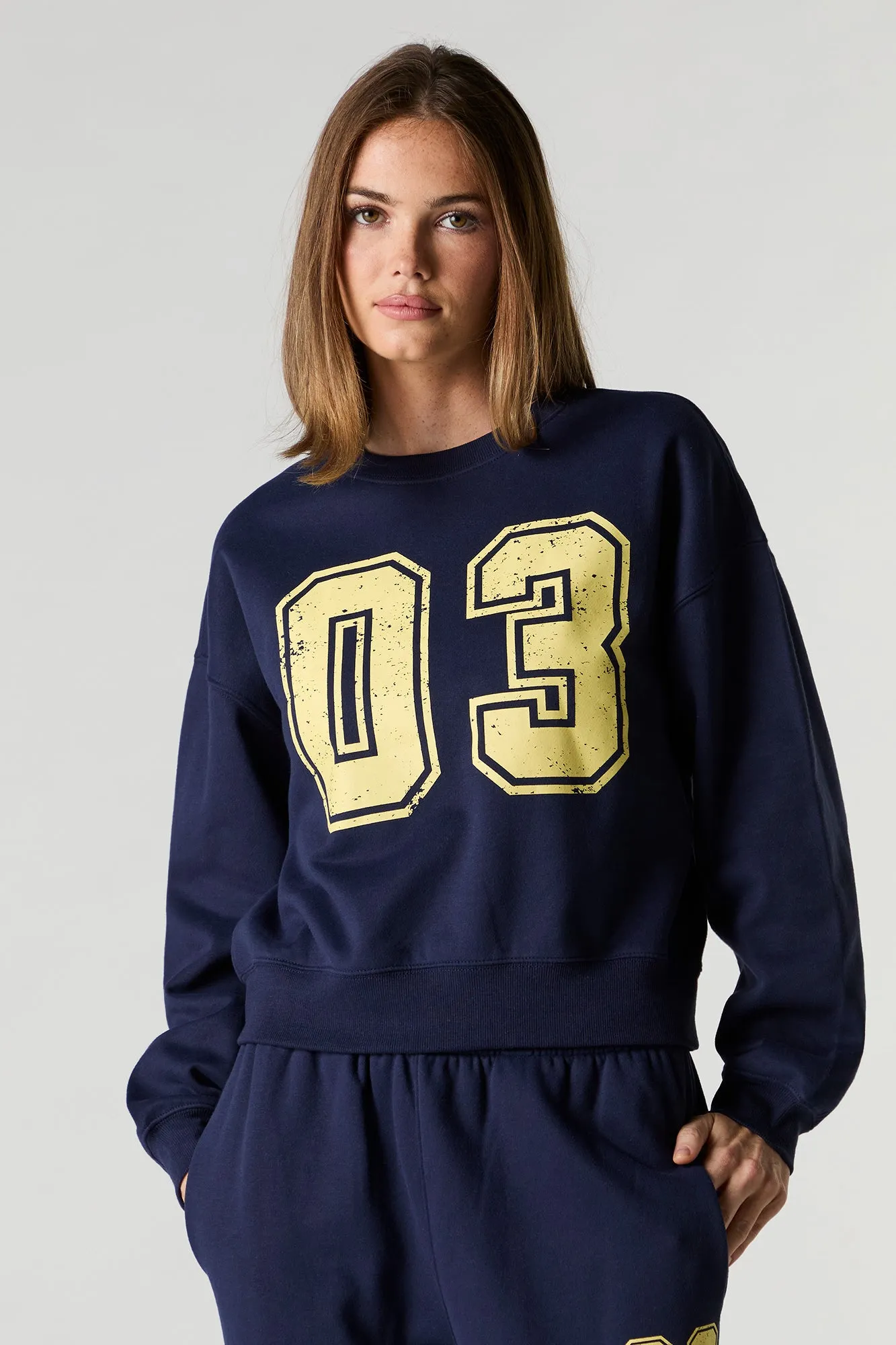 Fleece Varsity Crewneck Sweatshirt