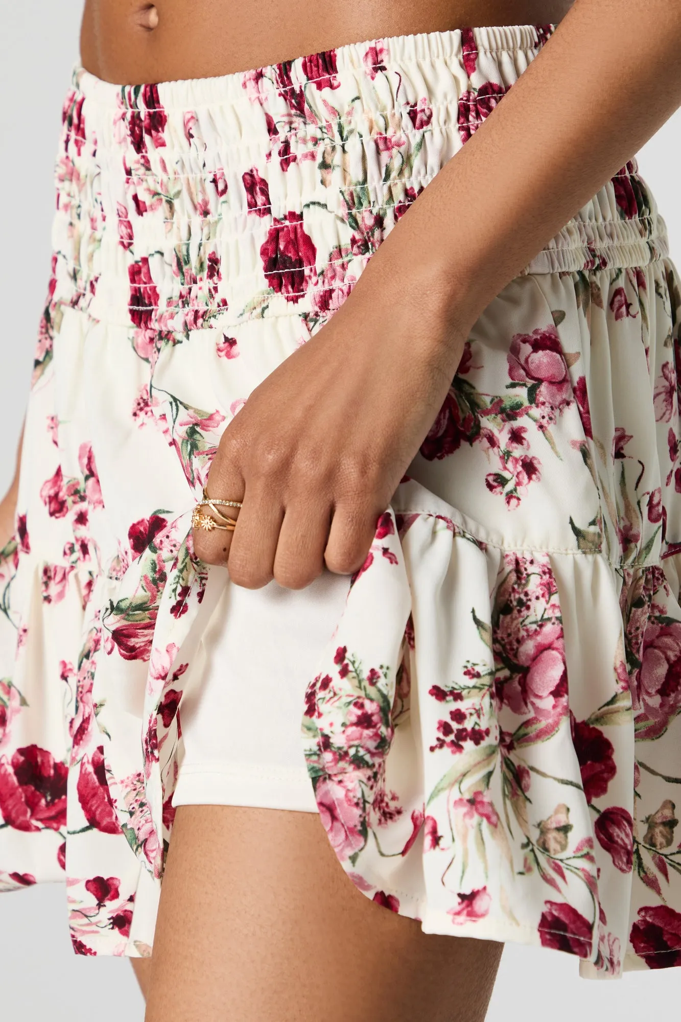 Floral Tiered Mini Skort