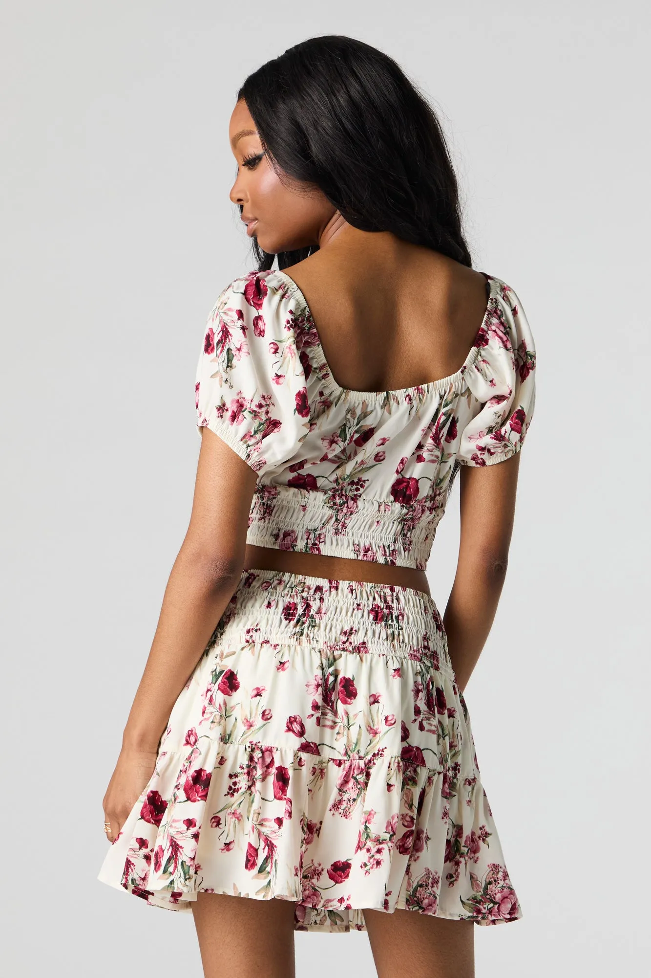 Floral Tiered Mini Skort