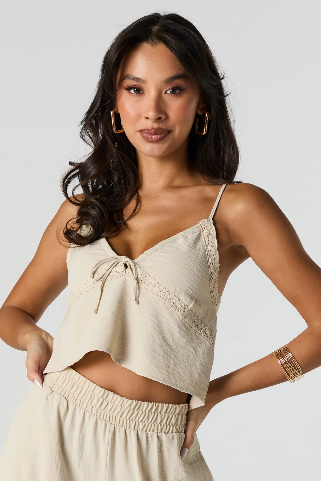 Flowy Lace Trim Cami