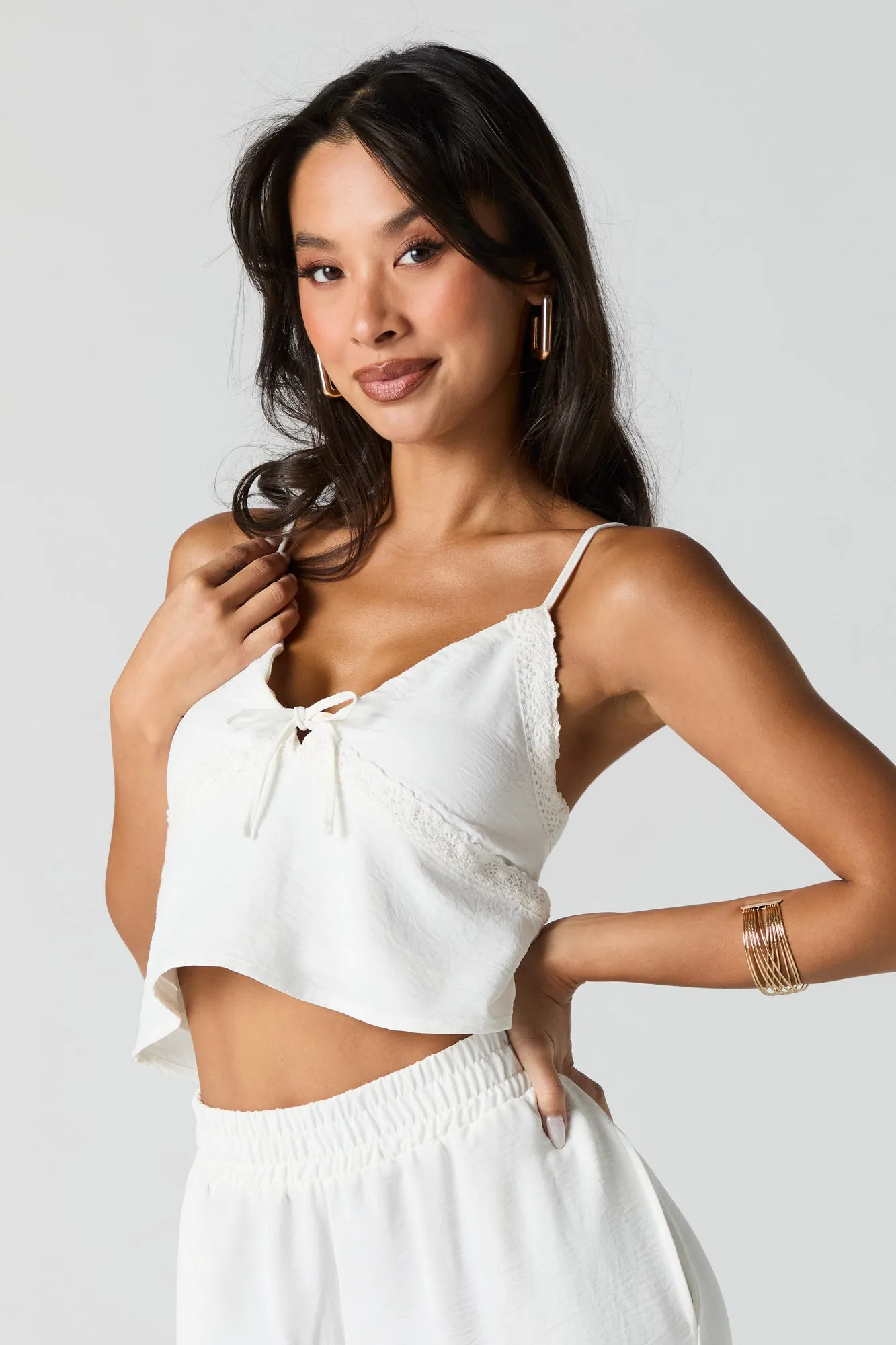 Flowy Lace Trim Cami