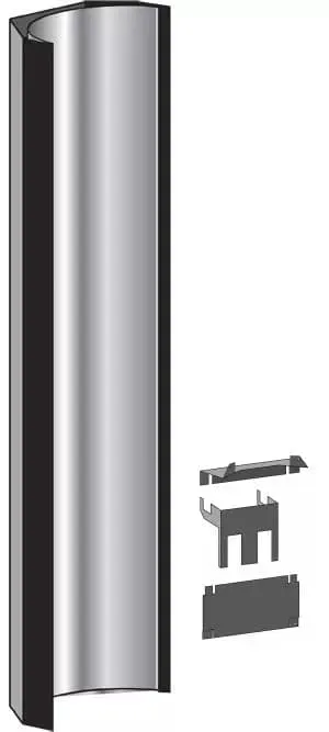 Flue Pipe Shield - Universal Double Shield 150mm  Black