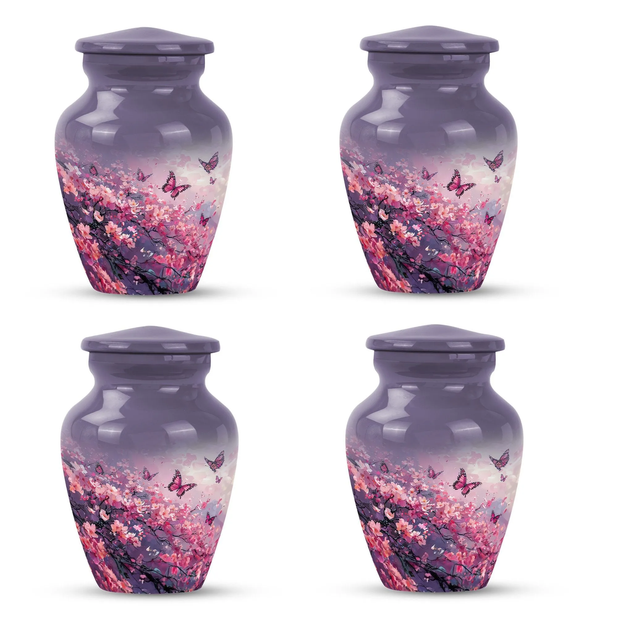 Fond Memories Pink Butterfly Large Urn for Tender Remembrance