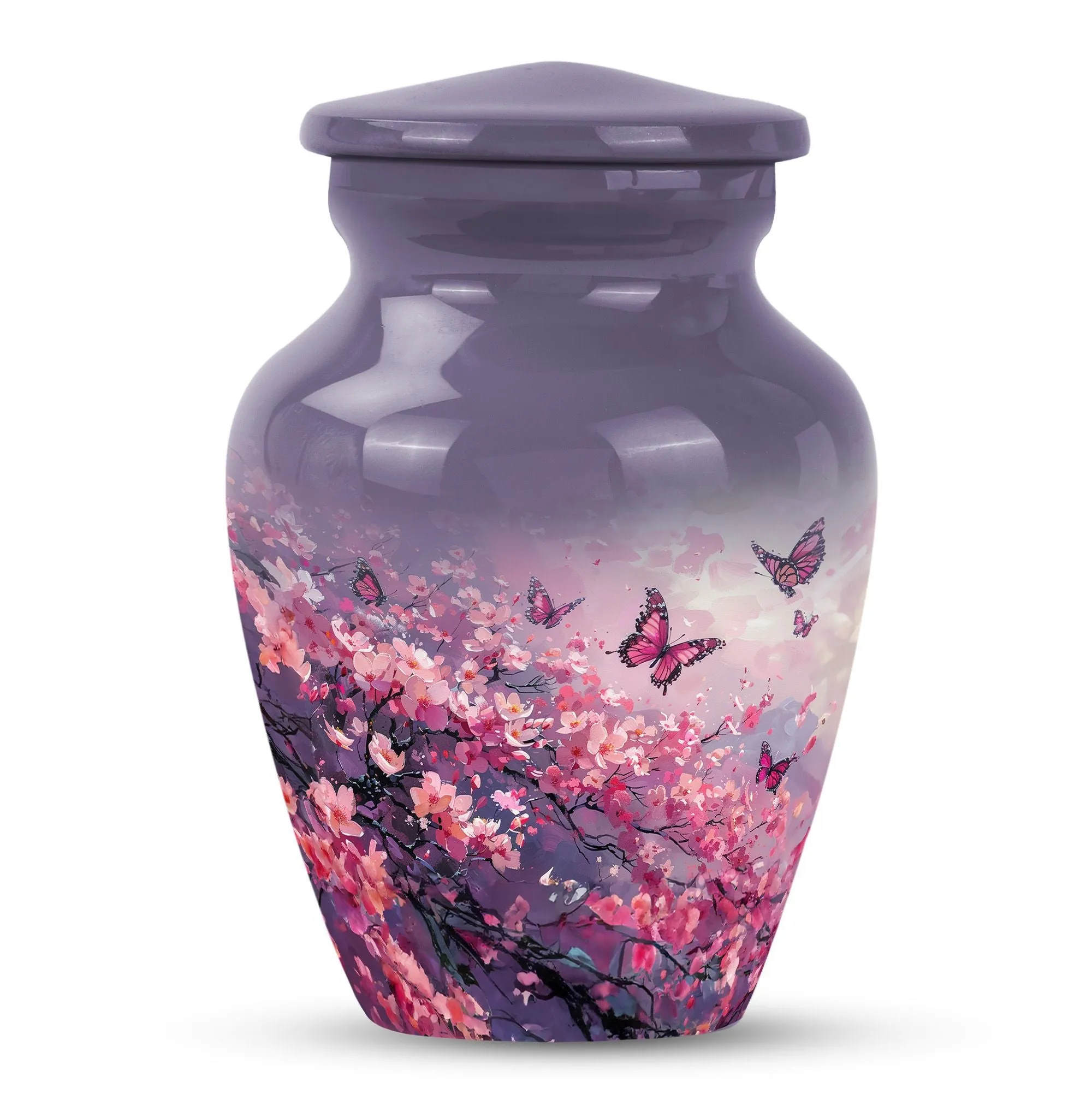 Fond Memories Pink Butterfly Large Urn for Tender Remembrance