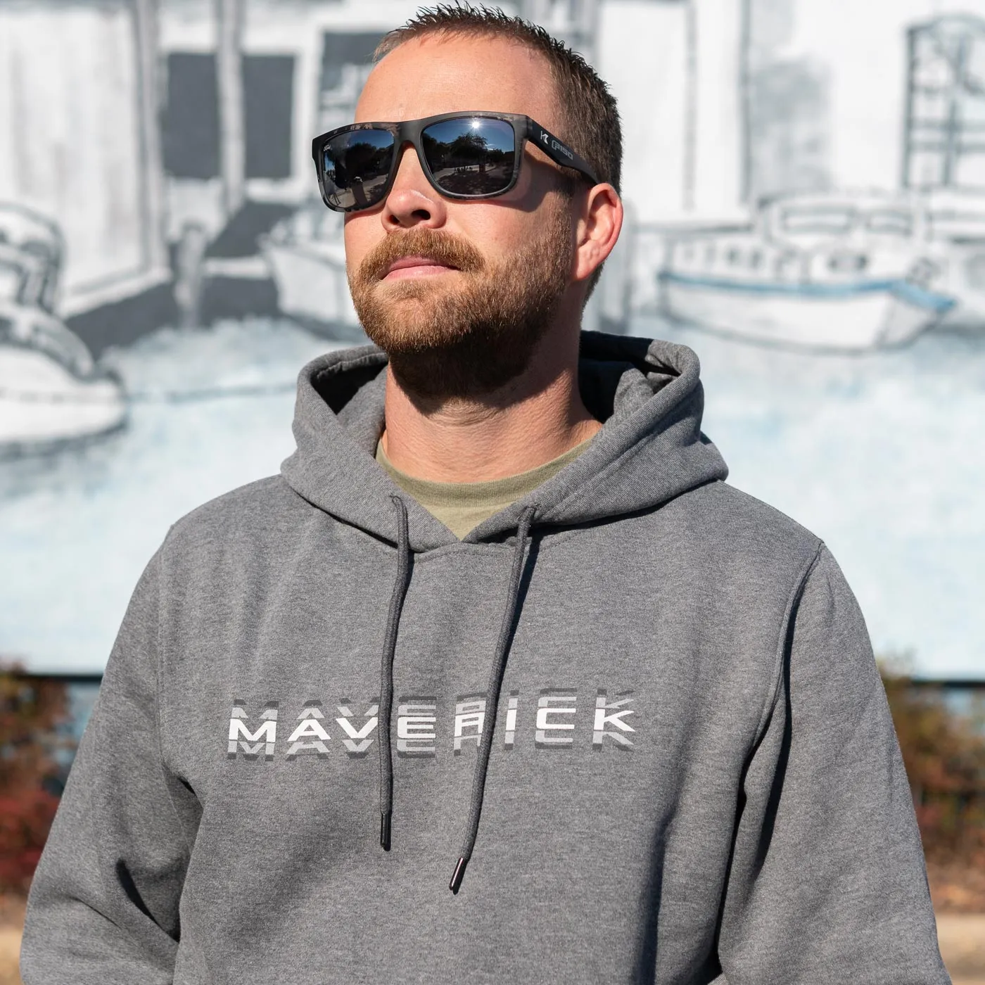 Ford Trucks Maverick Logo Men's Hooded Pullover Sweatshirt