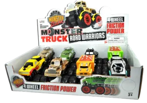 Friction Toy Car Monster Truck Road Warrior Assortment - 8 Pieces Per Retail Ready Display 20475
