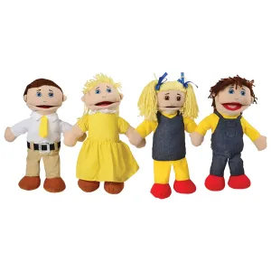 Full Bodied Caucasian Family Puppets | 4 Piece Set