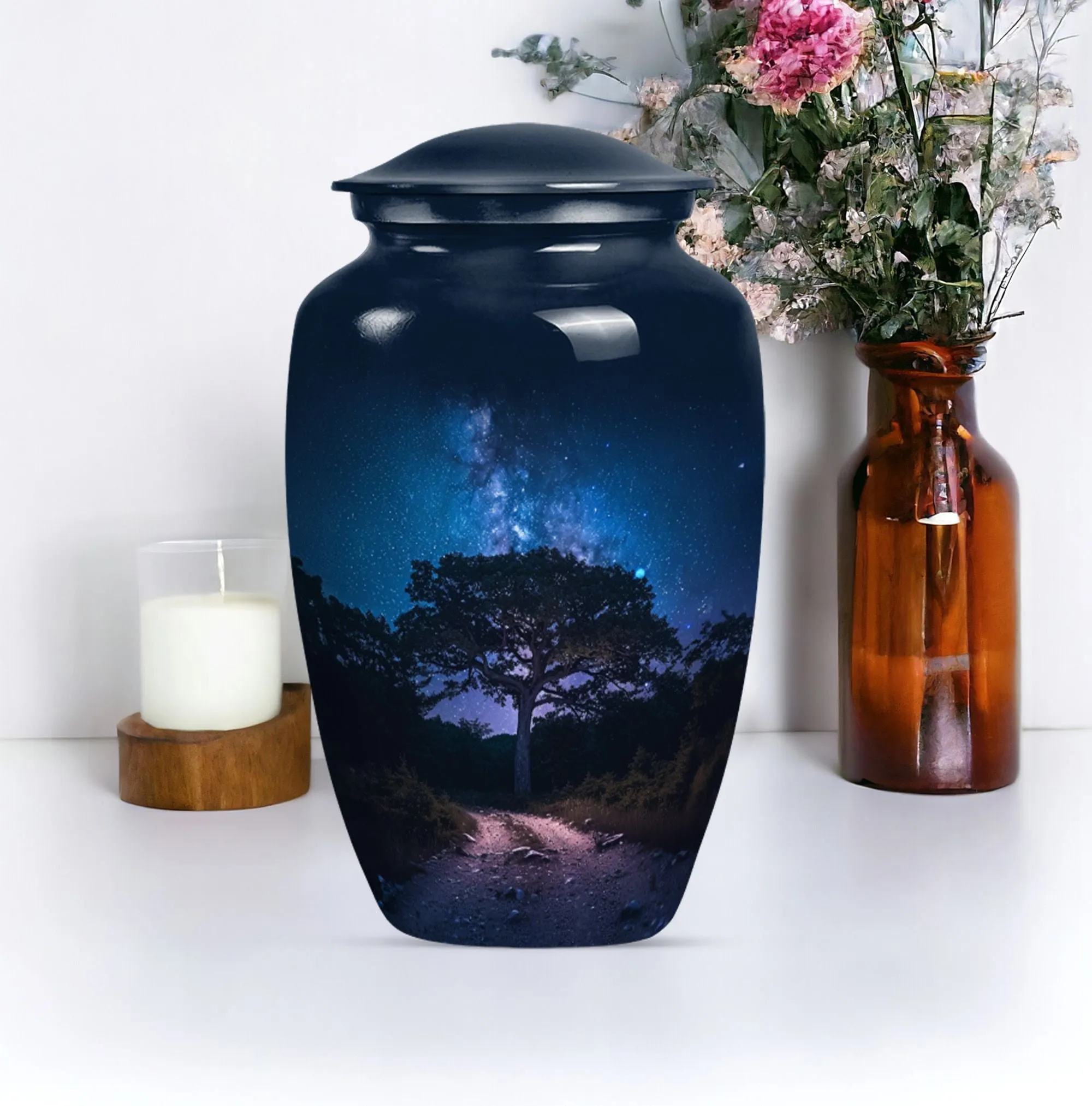 Galaxy Urn: Esteemed Abstract-Themed Aluminum Cremation Urn