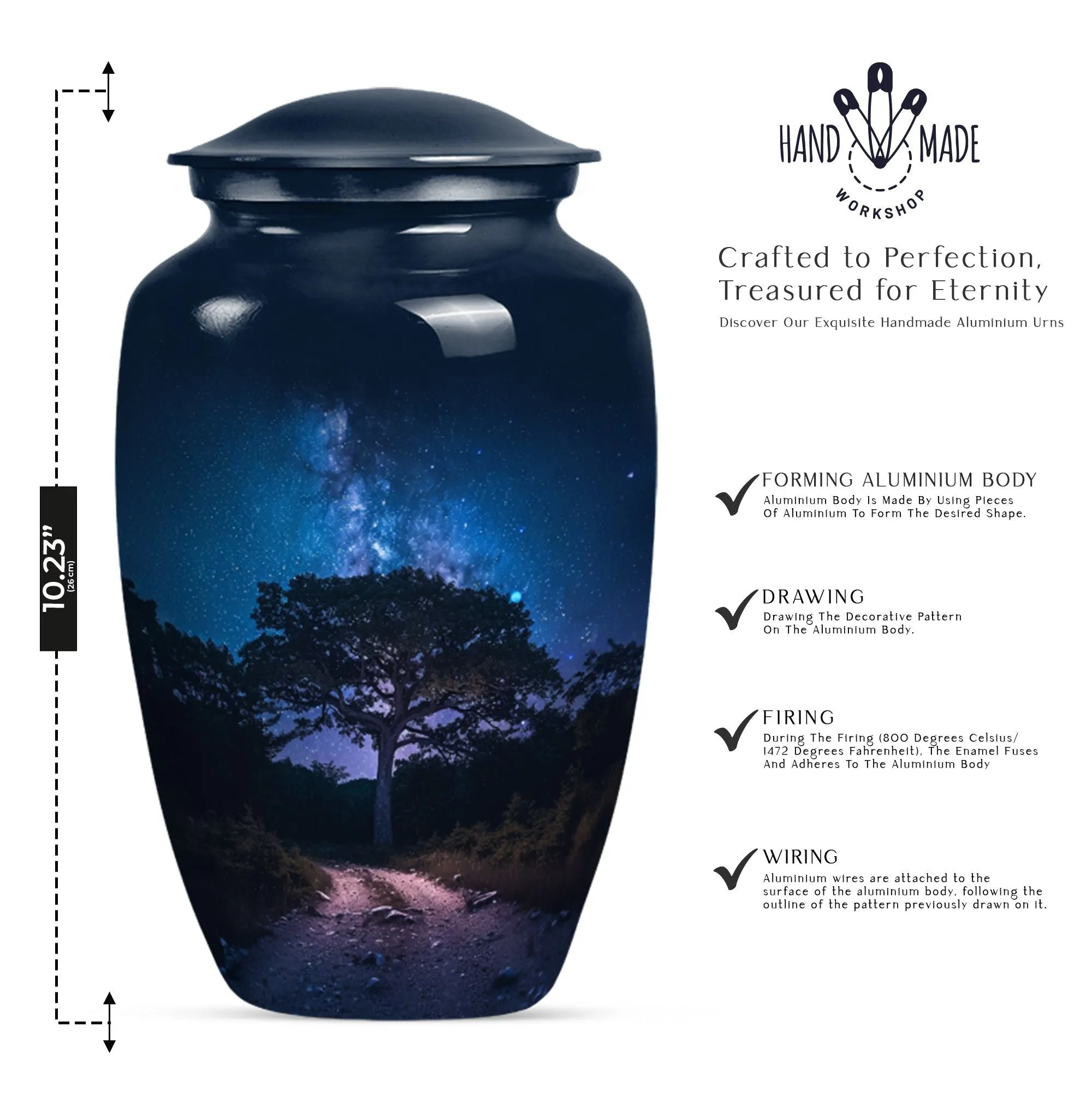 Galaxy Urn: Esteemed Abstract-Themed Aluminum Cremation Urn