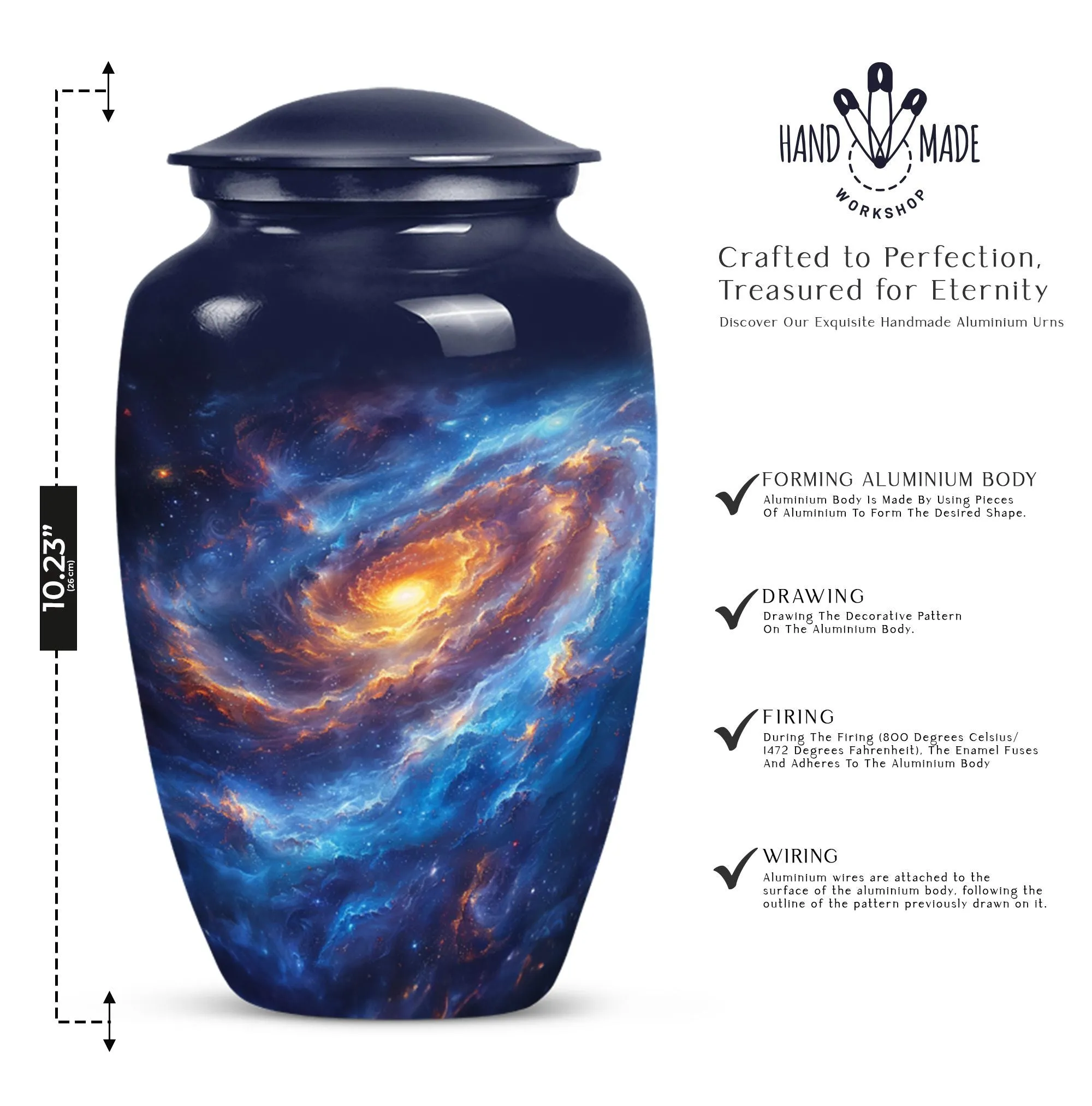 Galaxy Urn Eternity: Adult Male Cremation Urn in Purple Meadow