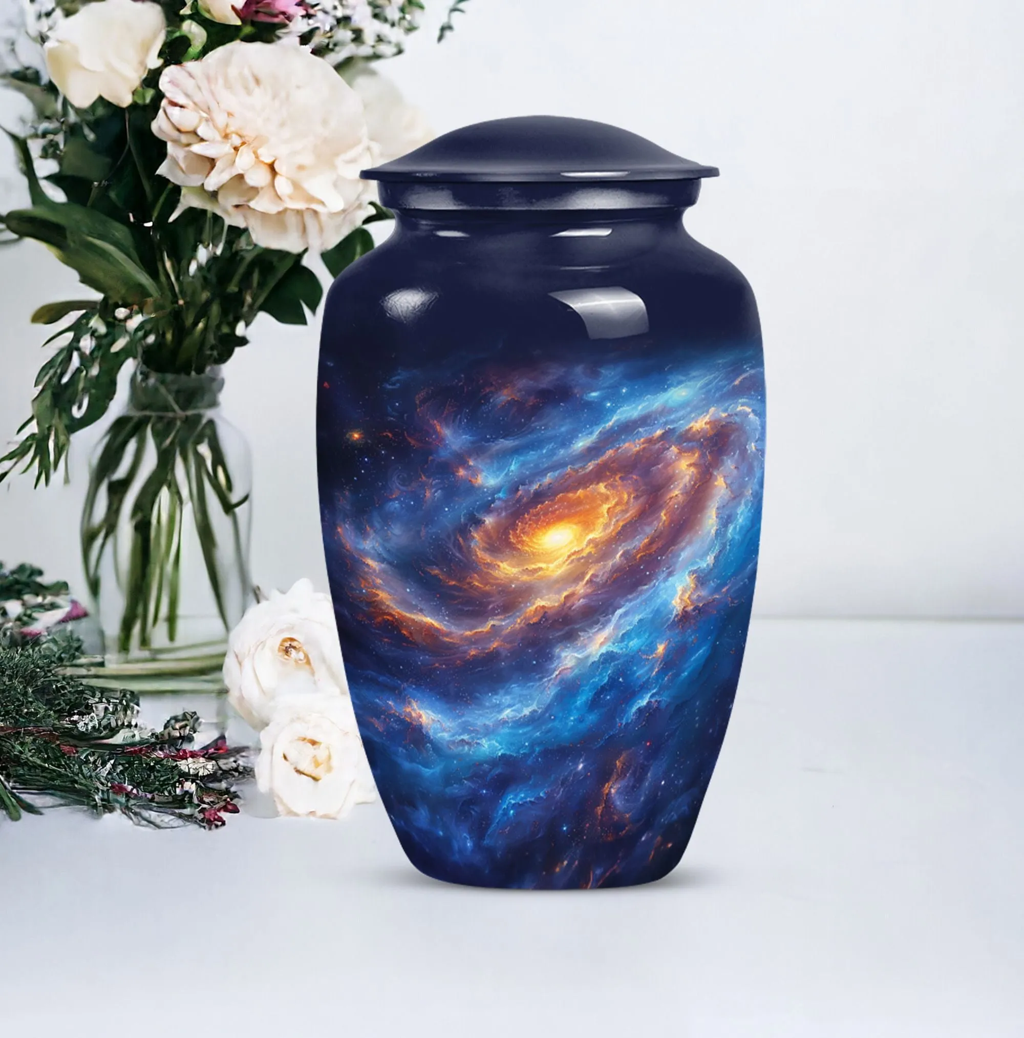Galaxy Urn Eternity: Adult Male Cremation Urn in Purple Meadow