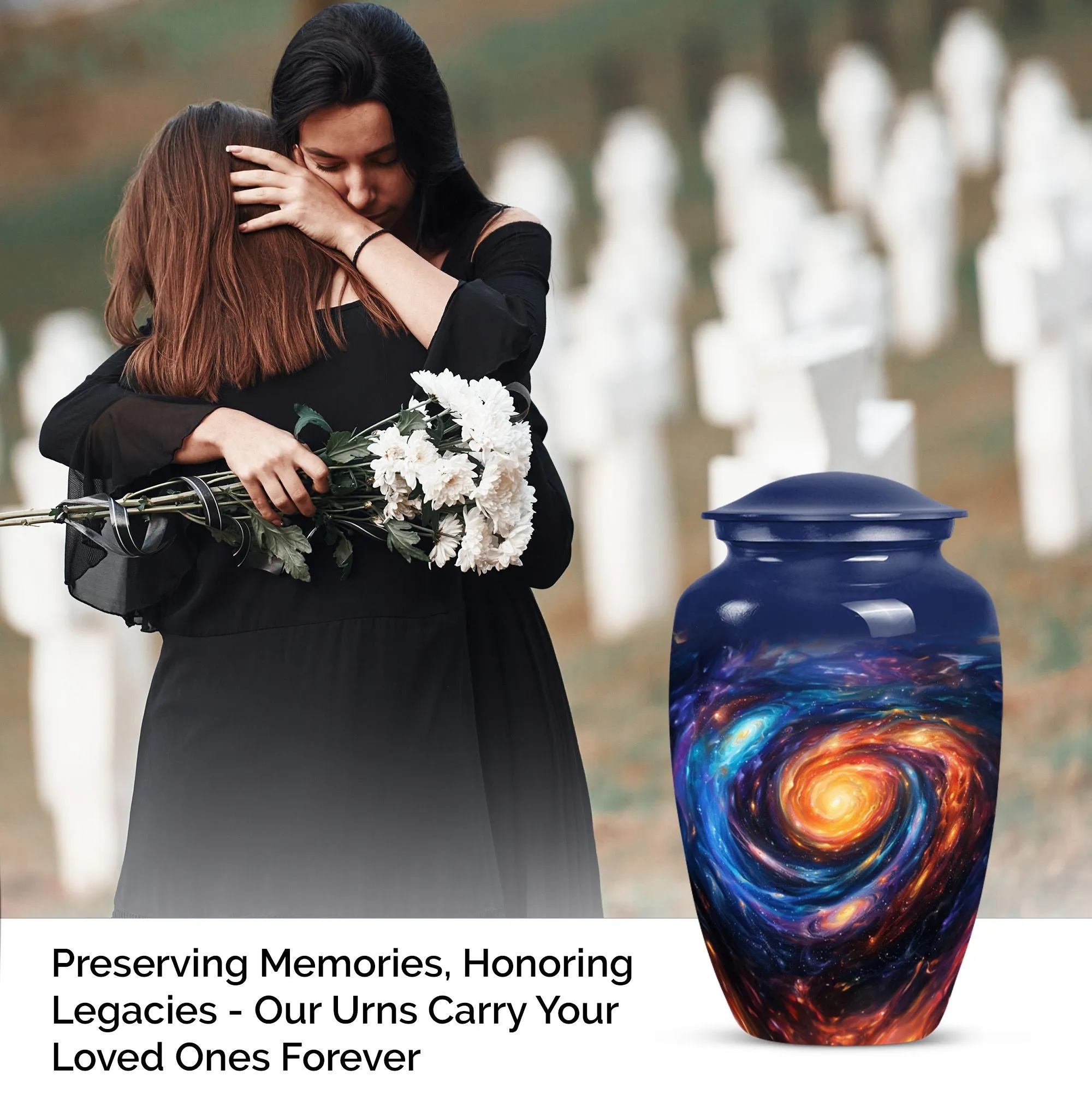 Galaxy Urn - Purple Meadow Memorial Urn For Human Ashes