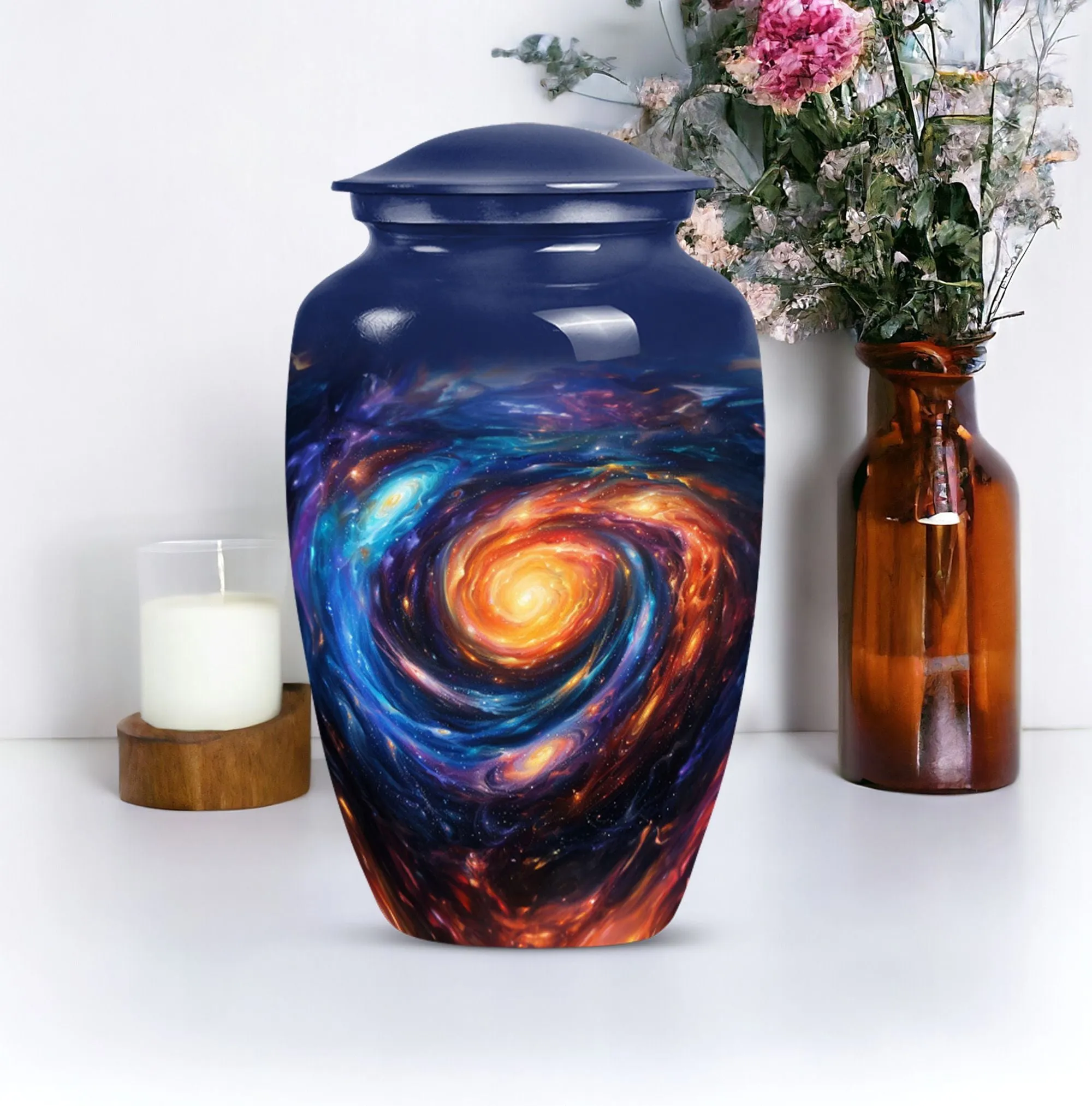 Galaxy Urn - Purple Meadow Memorial Urn For Human Ashes