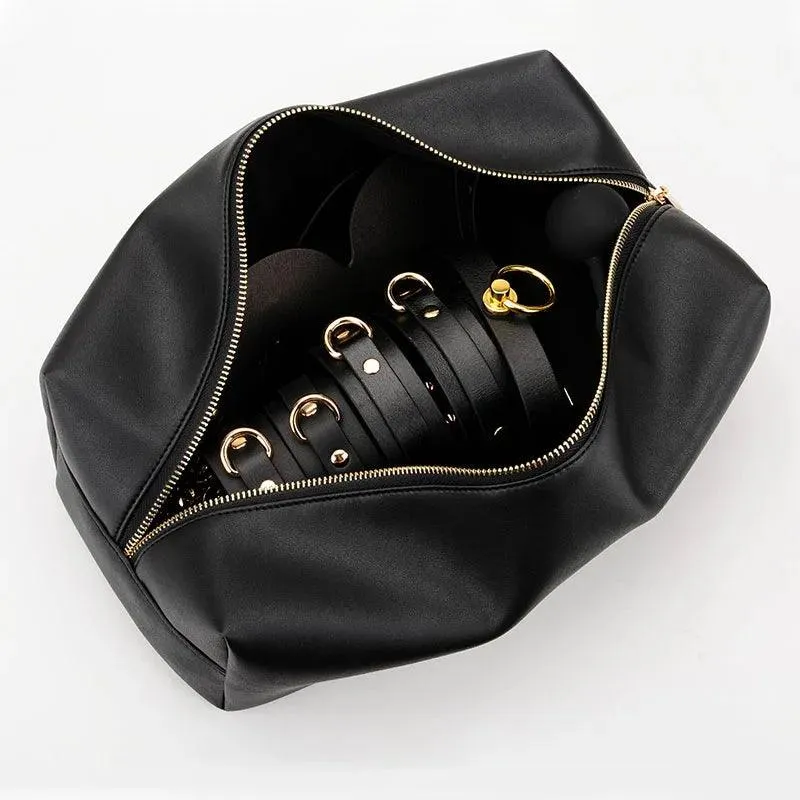 Genuine Leather Bondage Kits Sex Toys Sex Game for Couples Handcuff Ankle Cuffs Collar Gag Hogtie