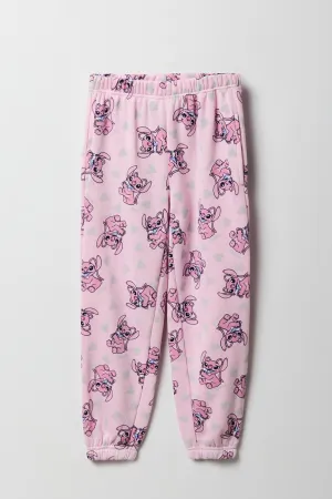 Girls Angel Print Fleece Jogger
