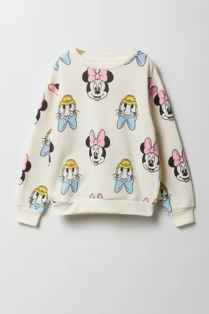 Girls Minnie & Daisy Print Fleece Sweatshirt