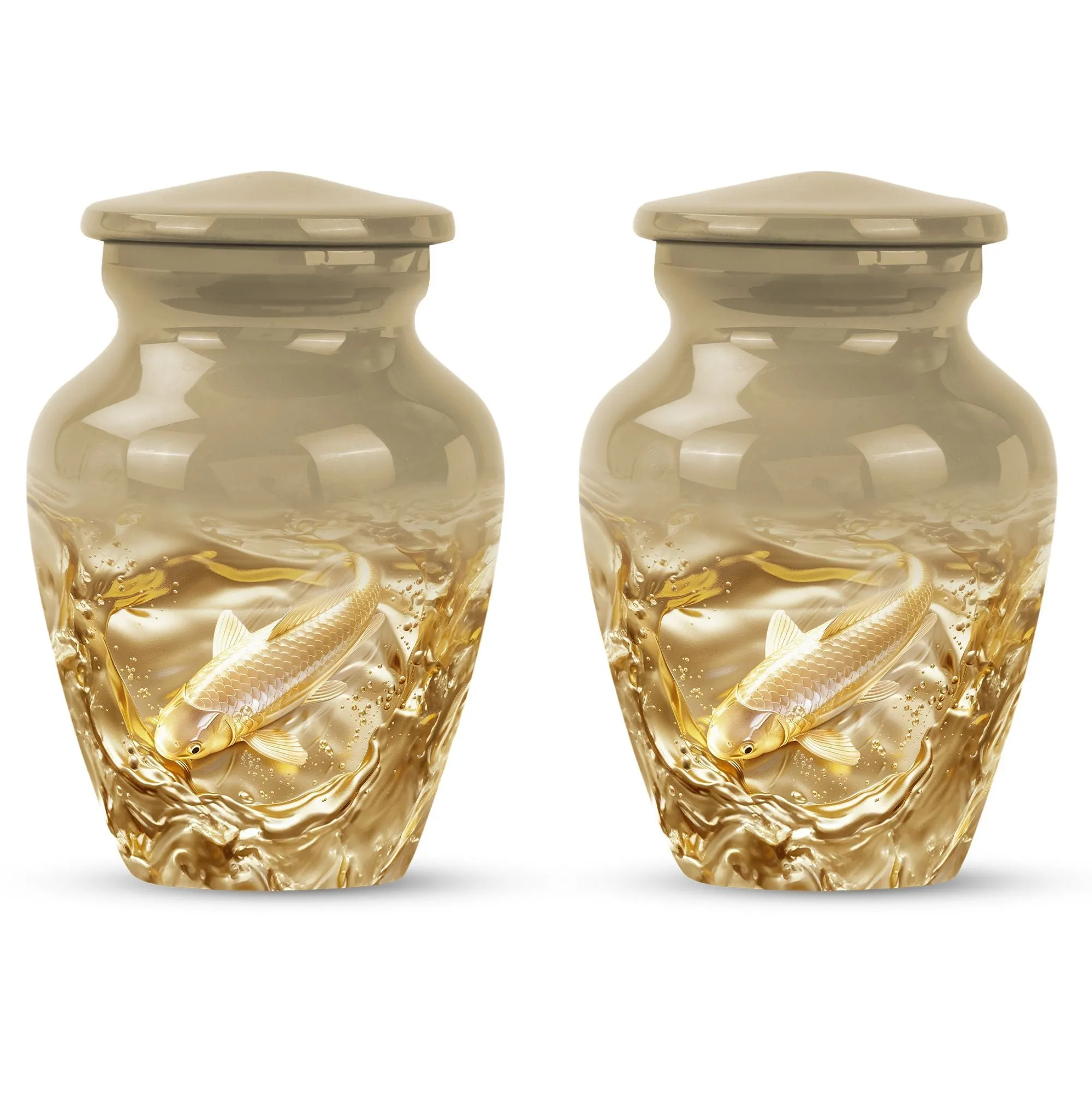 Gold Fish and Butterfly Tribute Cremation Urn for Adults
