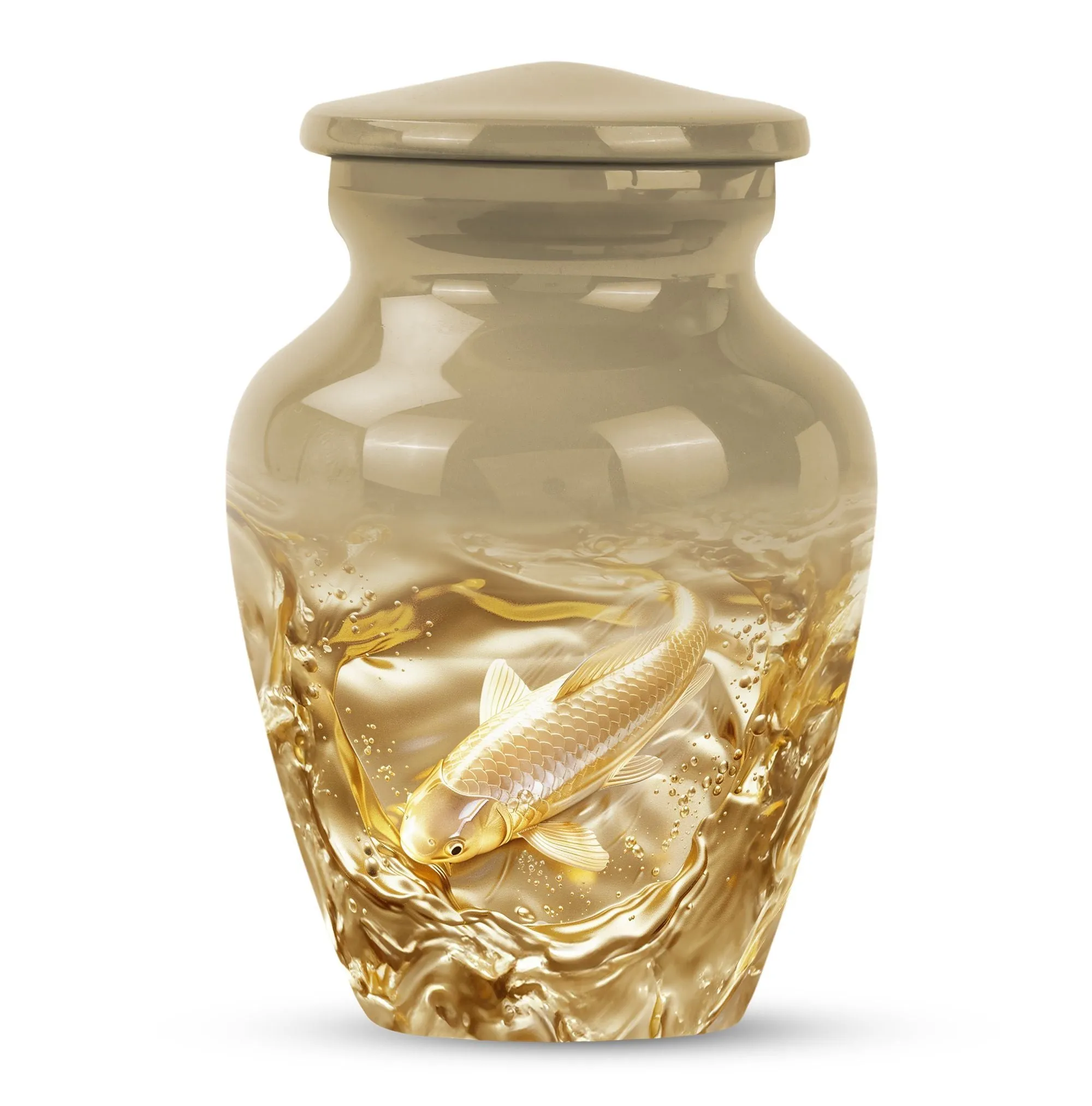 Gold Fish and Butterfly Tribute Cremation Urn for Adults