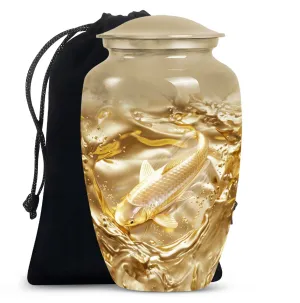 Gold Fish and Butterfly Tribute Cremation Urn for Adults
