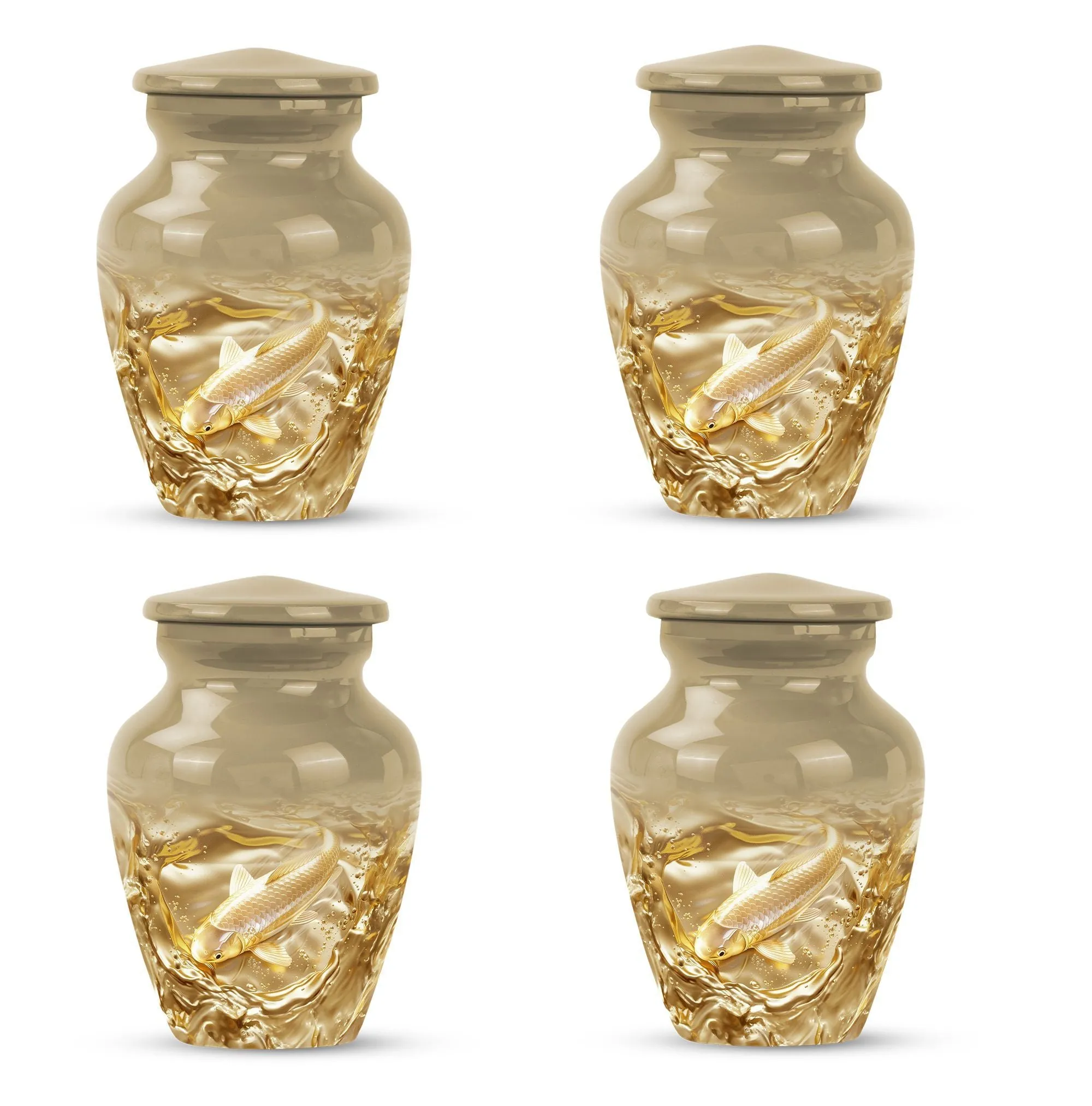Gold Fish and Butterfly Tribute Cremation Urn for Adults