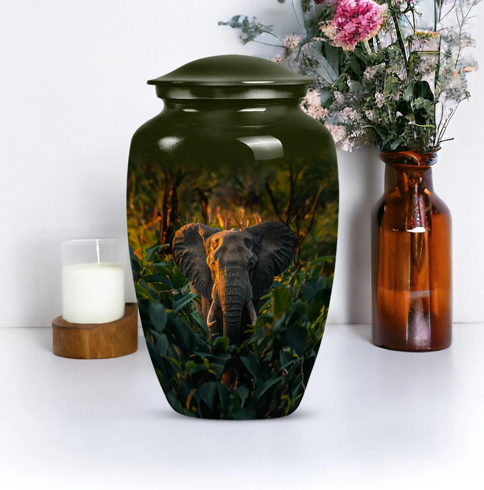 Graceful Elephant Memorial Legacy - Cherished Burial Urn