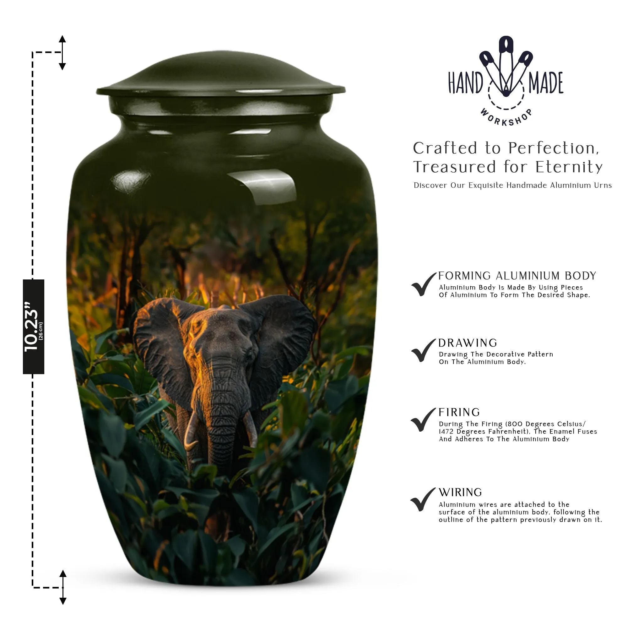 Graceful Elephant Memorial Legacy - Cherished Burial Urn