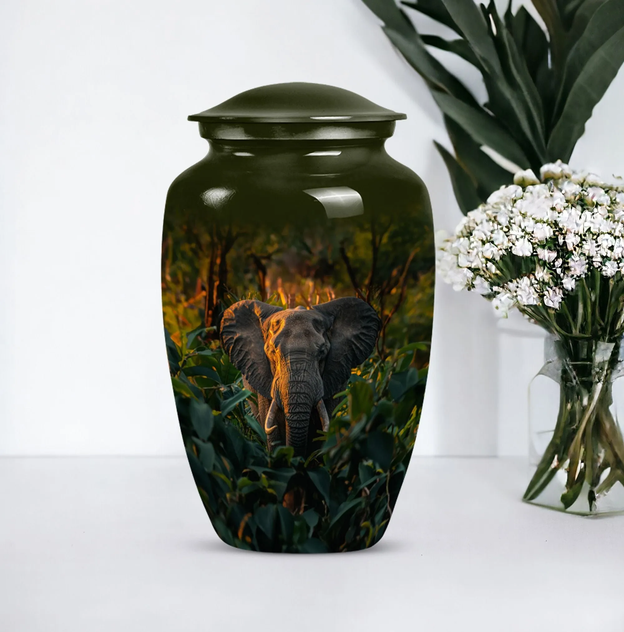 Graceful Elephant Memorial Legacy - Cherished Burial Urn