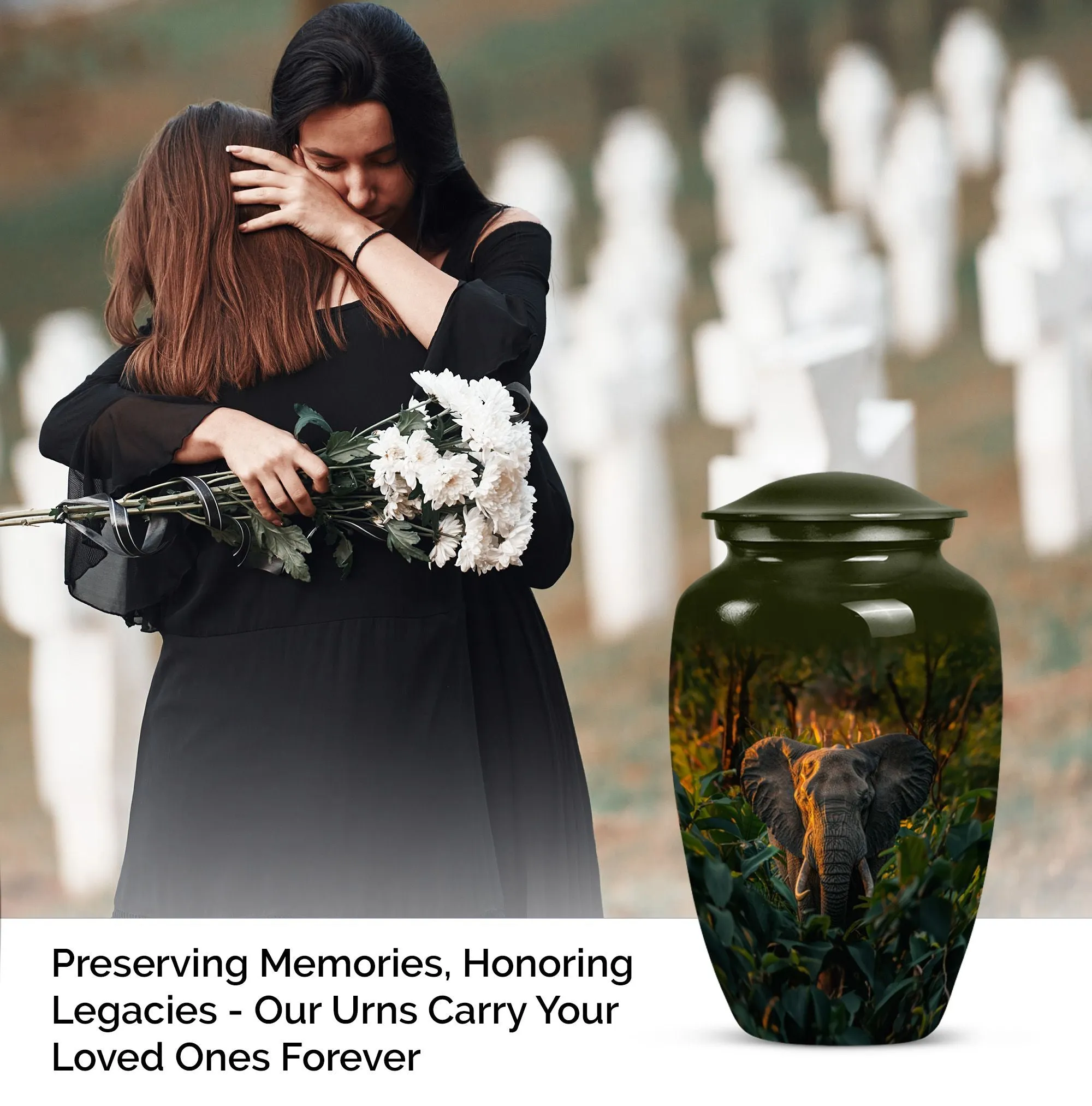 Graceful Elephant Memorial Legacy - Cherished Burial Urn