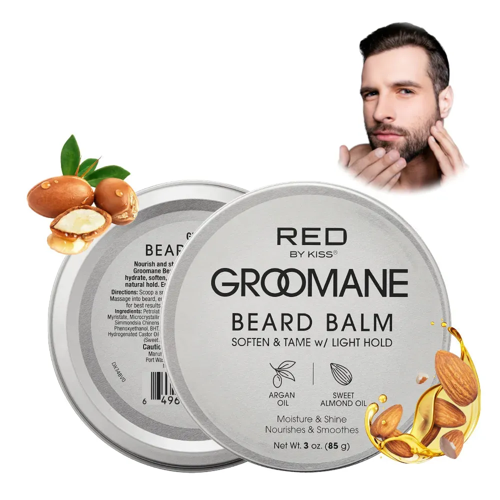 GROOMANE Beard Balm with Argan Oil & Sweet Almond Oil - 3 oz