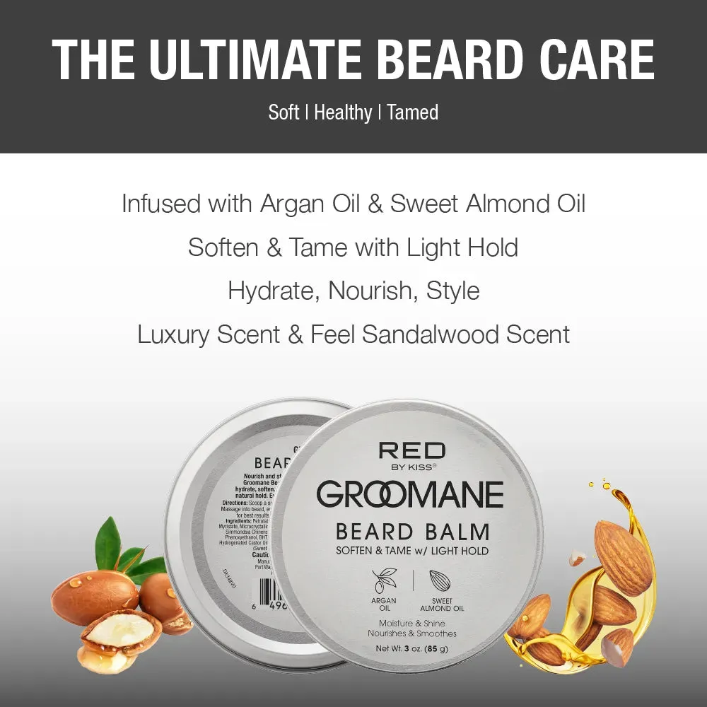 GROOMANE Beard Balm with Argan Oil & Sweet Almond Oil - 3 oz