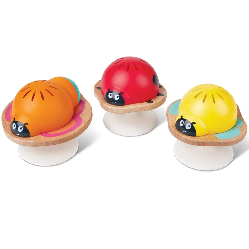 Hape Stay-Put Rattle Set - Colorful Insect Trio