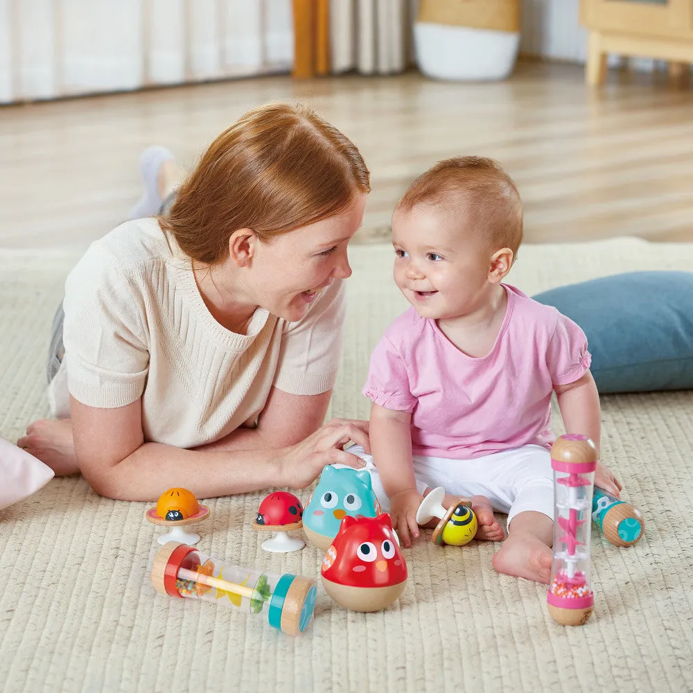 Hape Stay-Put Rattle Set - Colorful Insect Trio