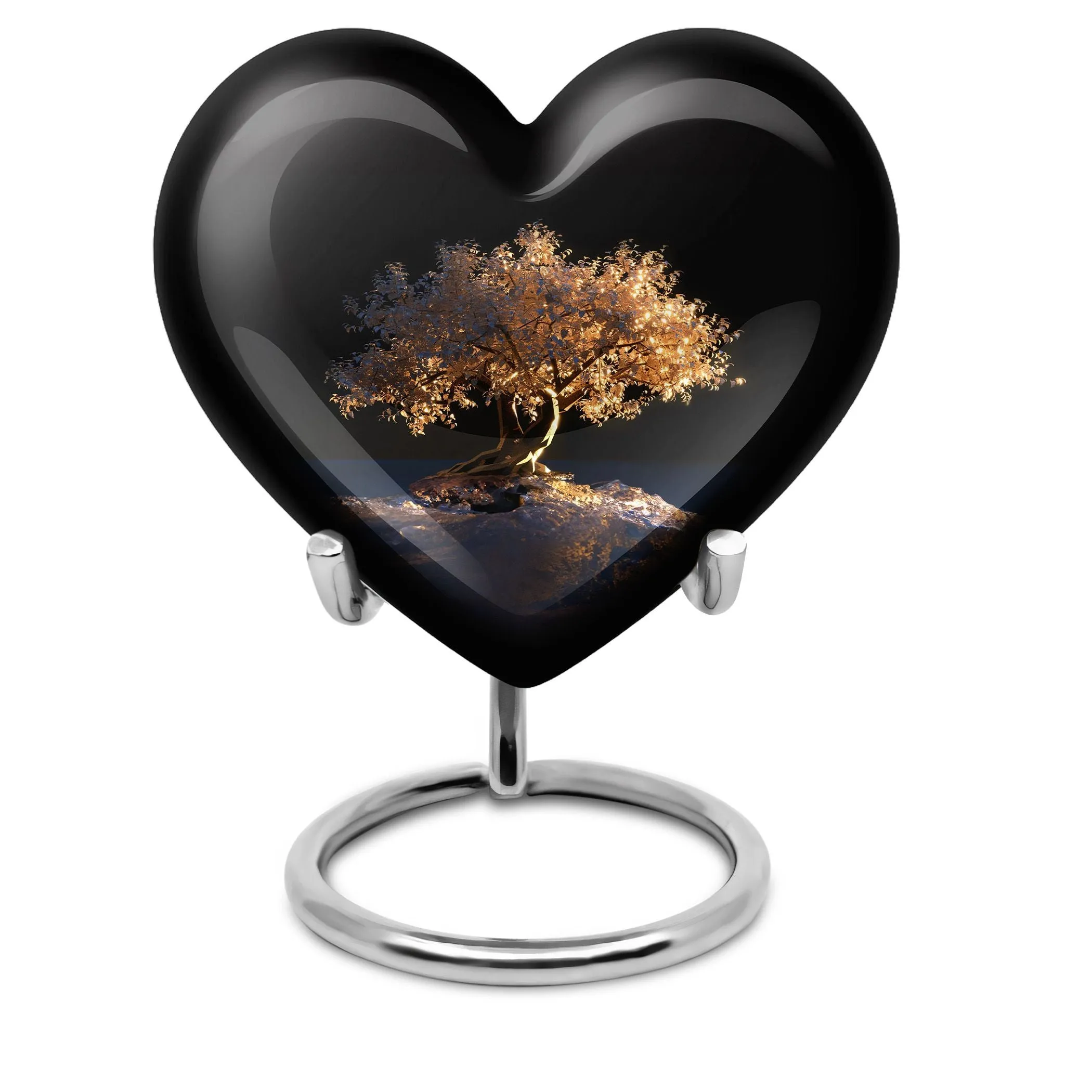 Heart Connection: Tree of Life Memorial Urn for Adult Human Ashes