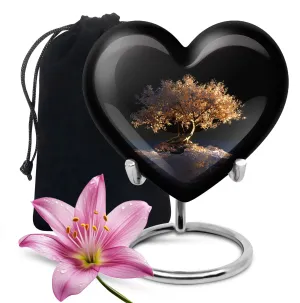 Heart Connection: Tree of Life Memorial Urn for Adult Human Ashes